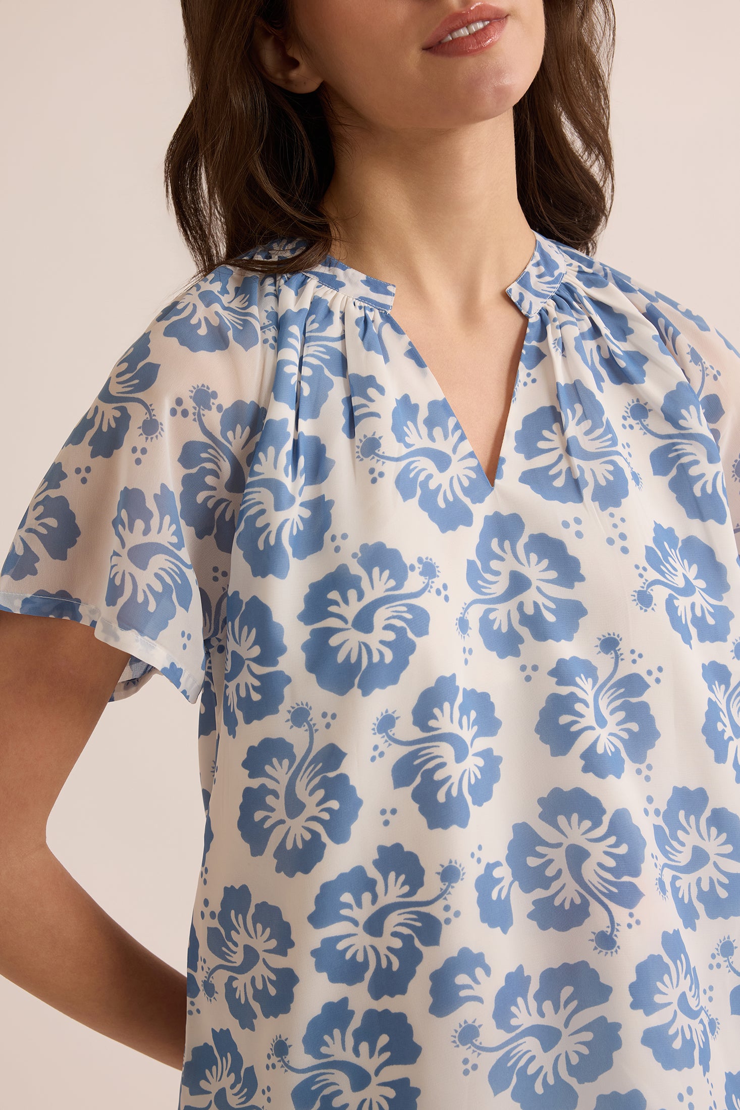 Love of Lydia Floral Top In Blue