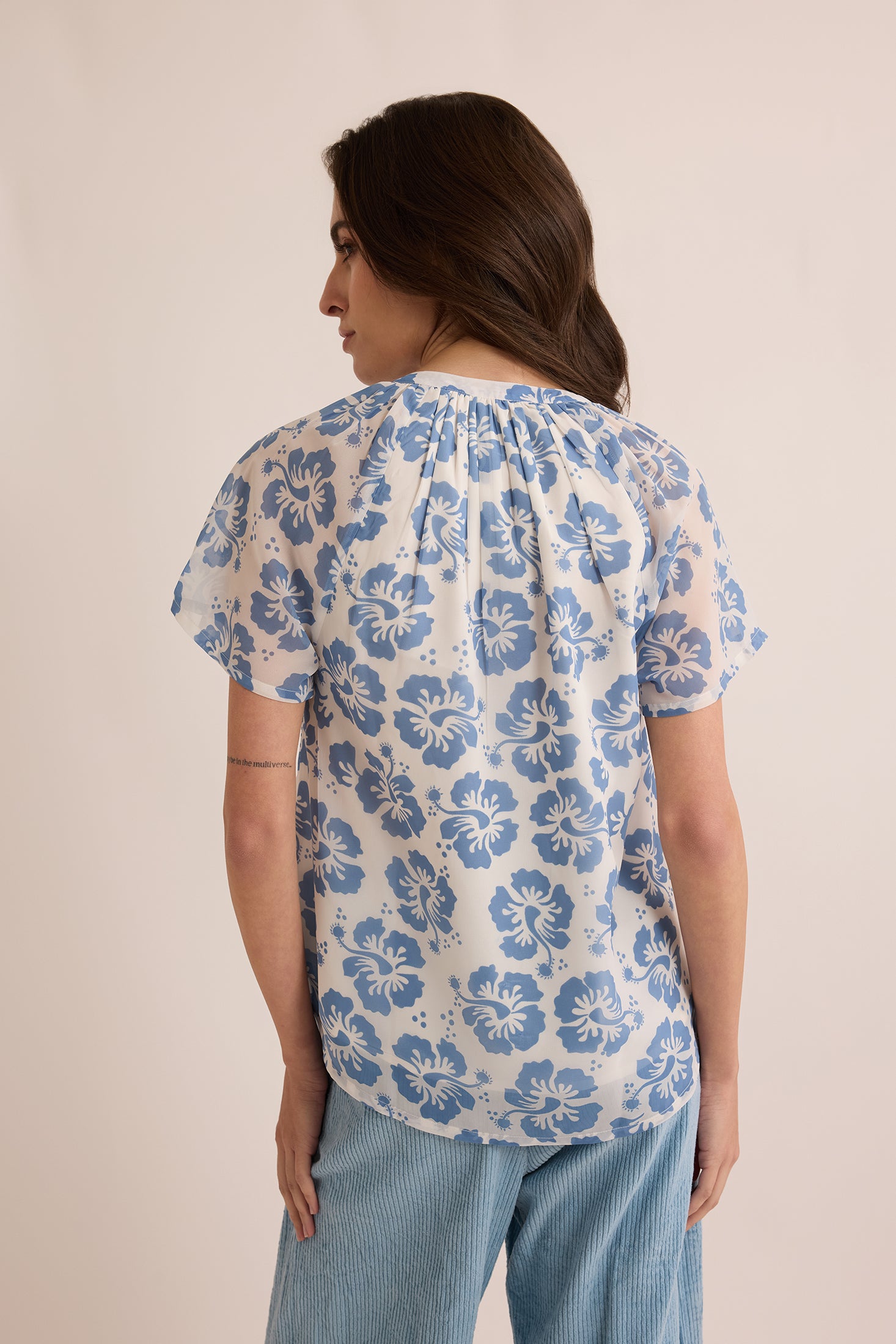 Love of Lydia Floral Top In Blue