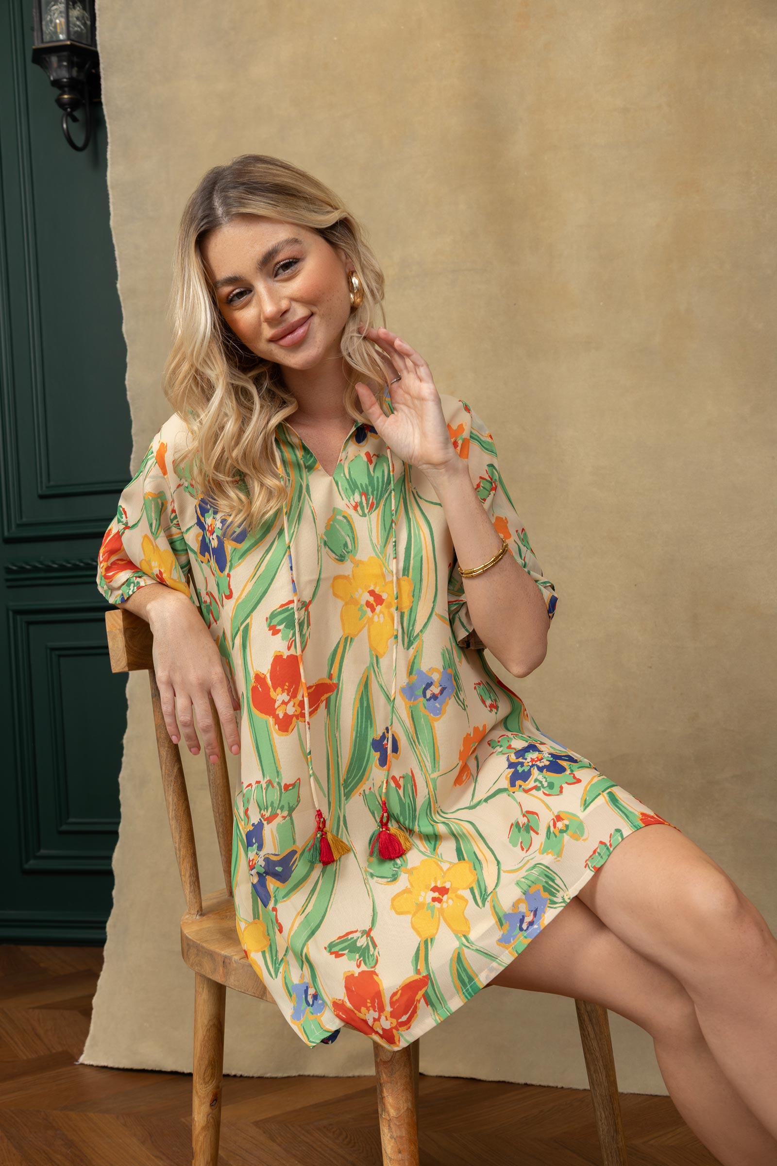 Always Emily Floral Dress In Multicolor