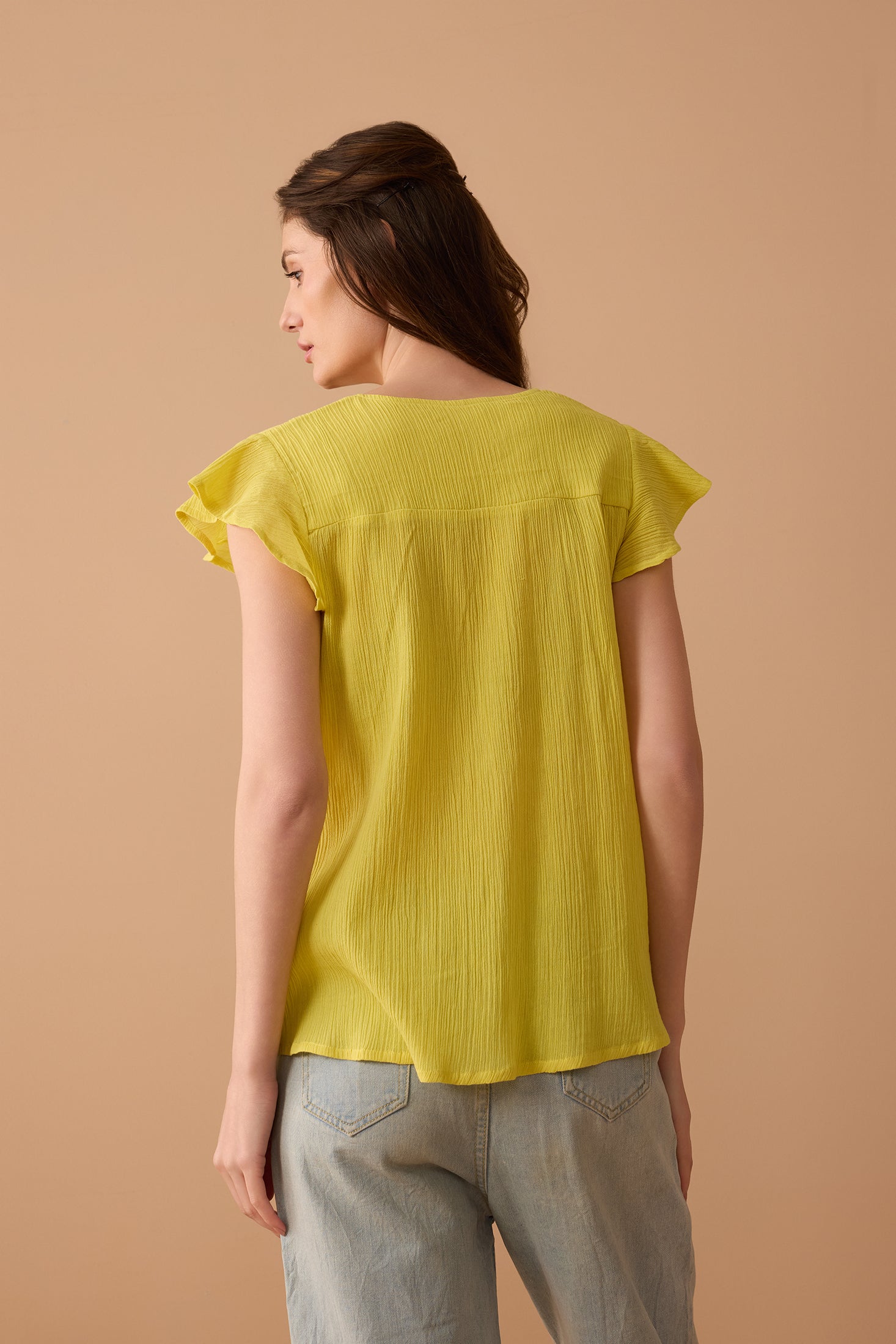 Calanthe Embroidered Top In Yellow