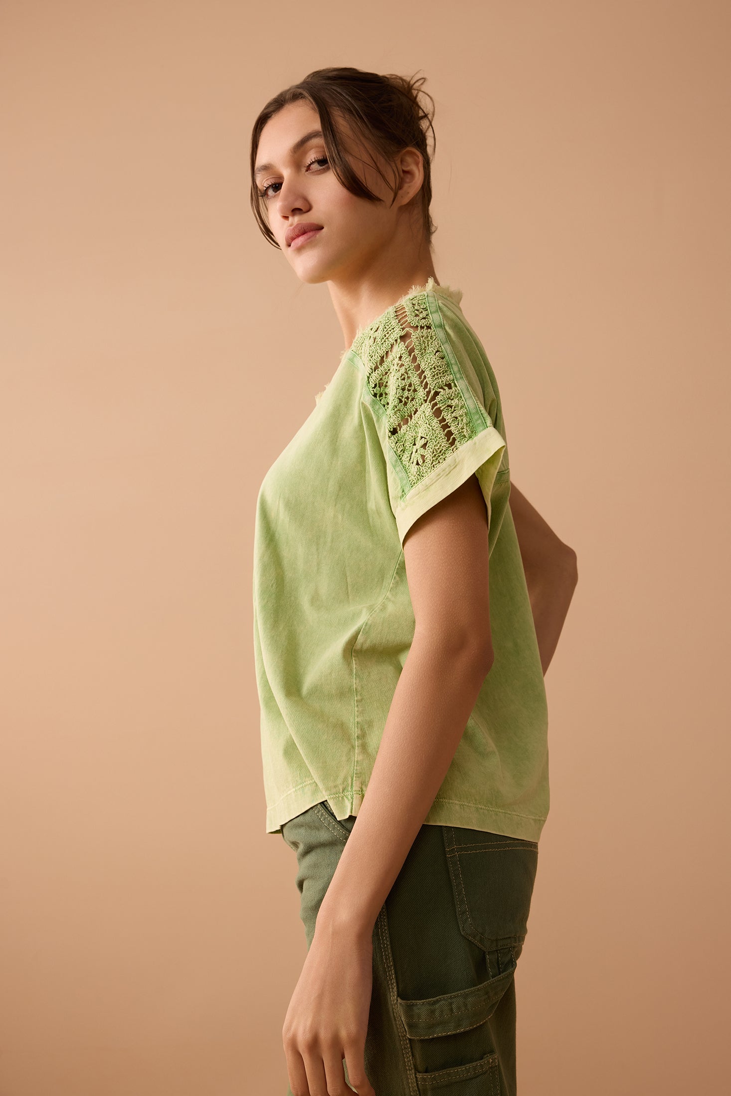 Gennianna Willow Green Top In Light Green