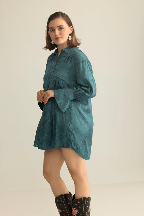 The Elowen Belle Woven Dress in Kayaking