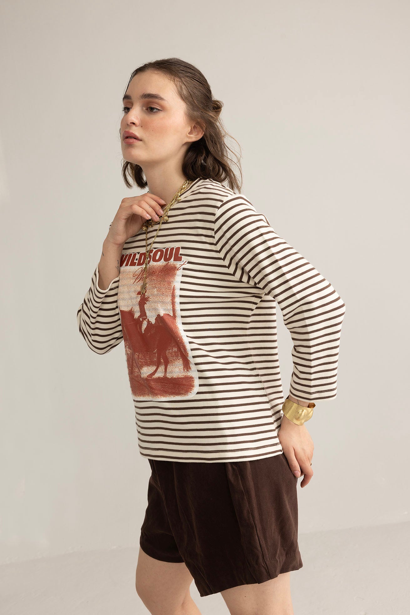 Bloomin' Ride Striped Top in Vanilla Smoke