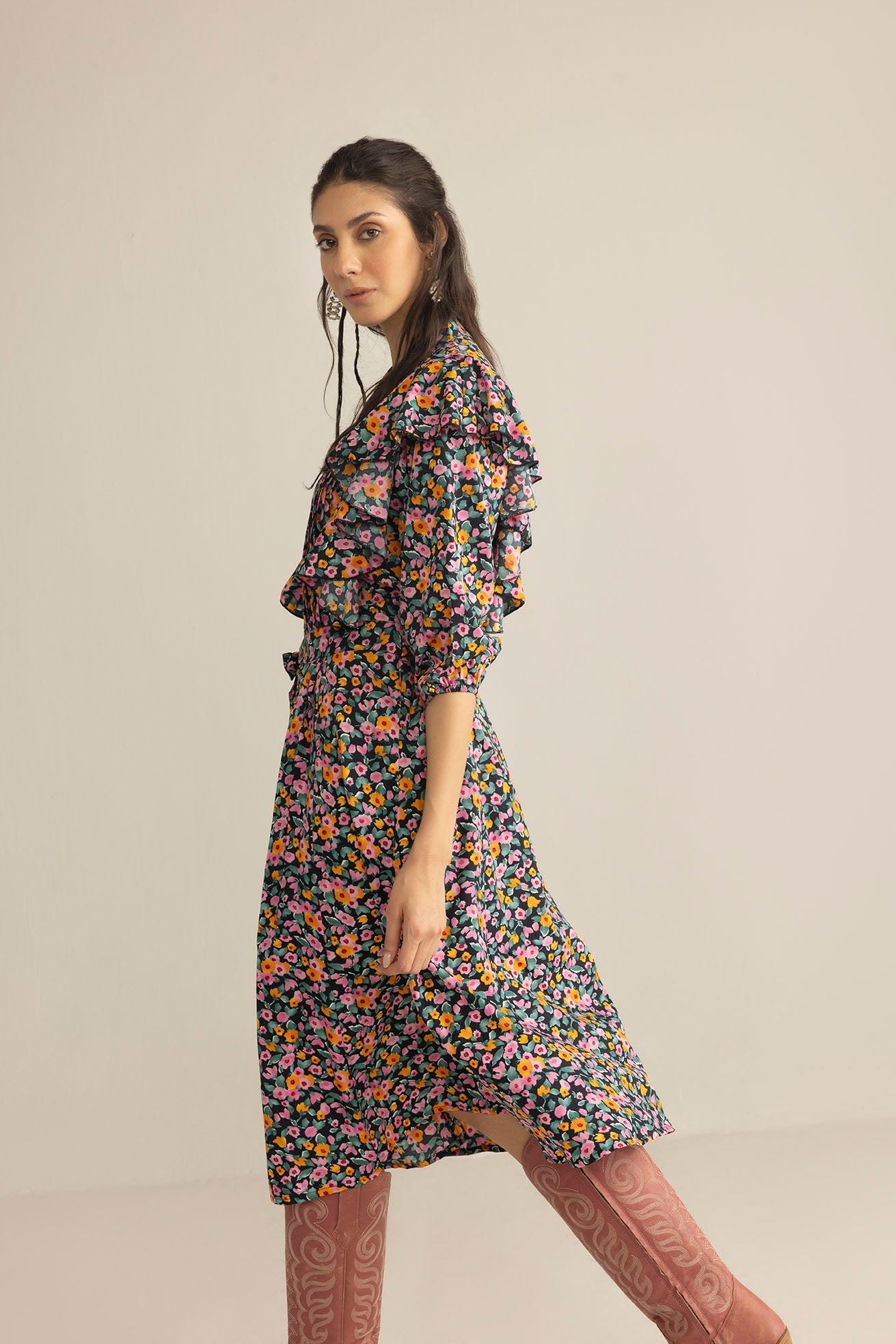 Confetti Crush Printed Dress in Wild Fuchsia