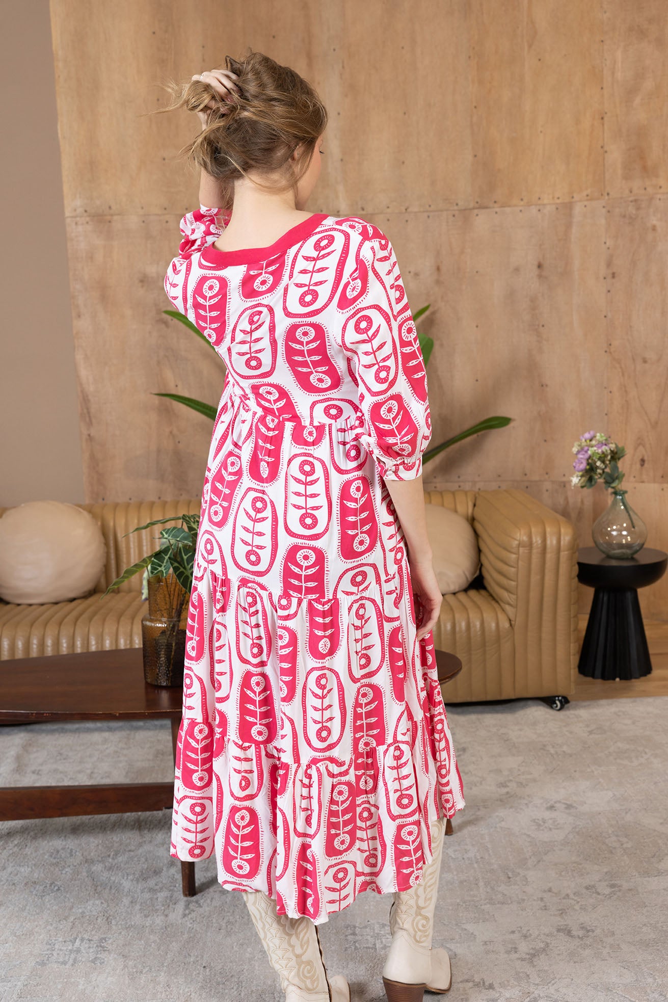 The Herbarium Long Dress in Ivory Pink