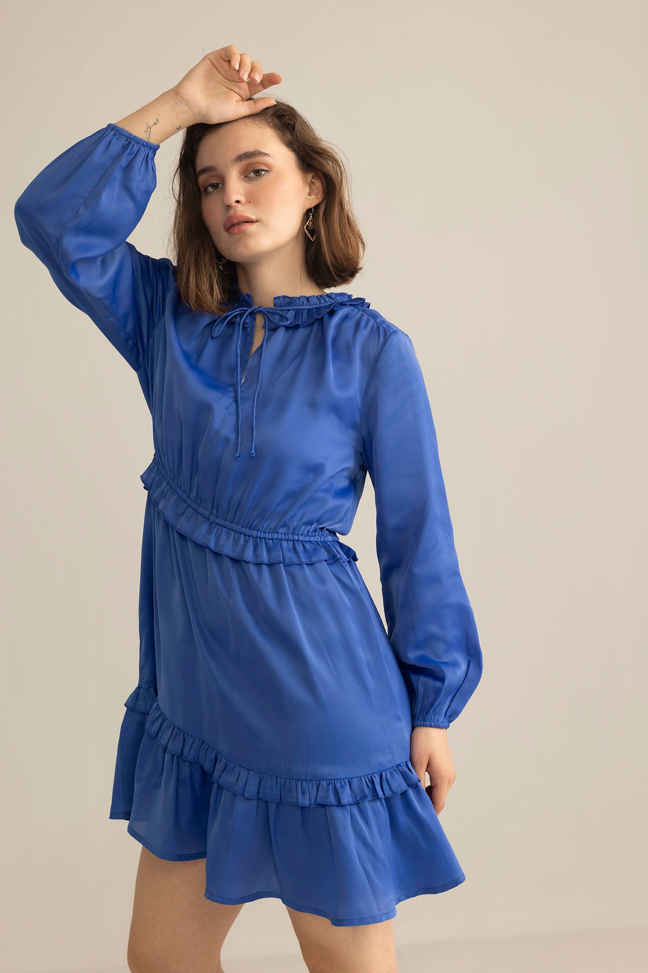 Wildflower Waltz Midi Dress in River Blue