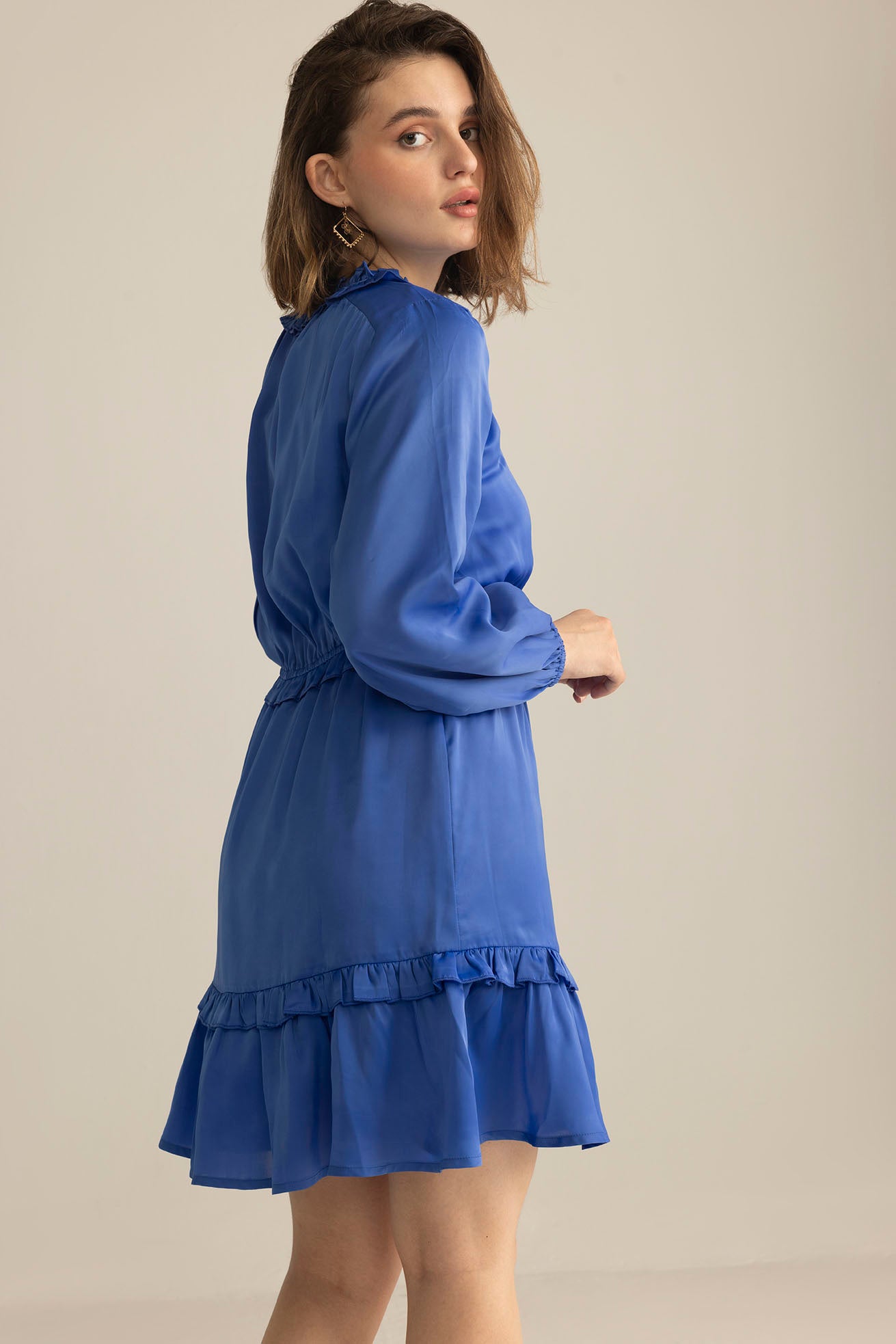 Wildflower Waltz Midi Dress in River Blue