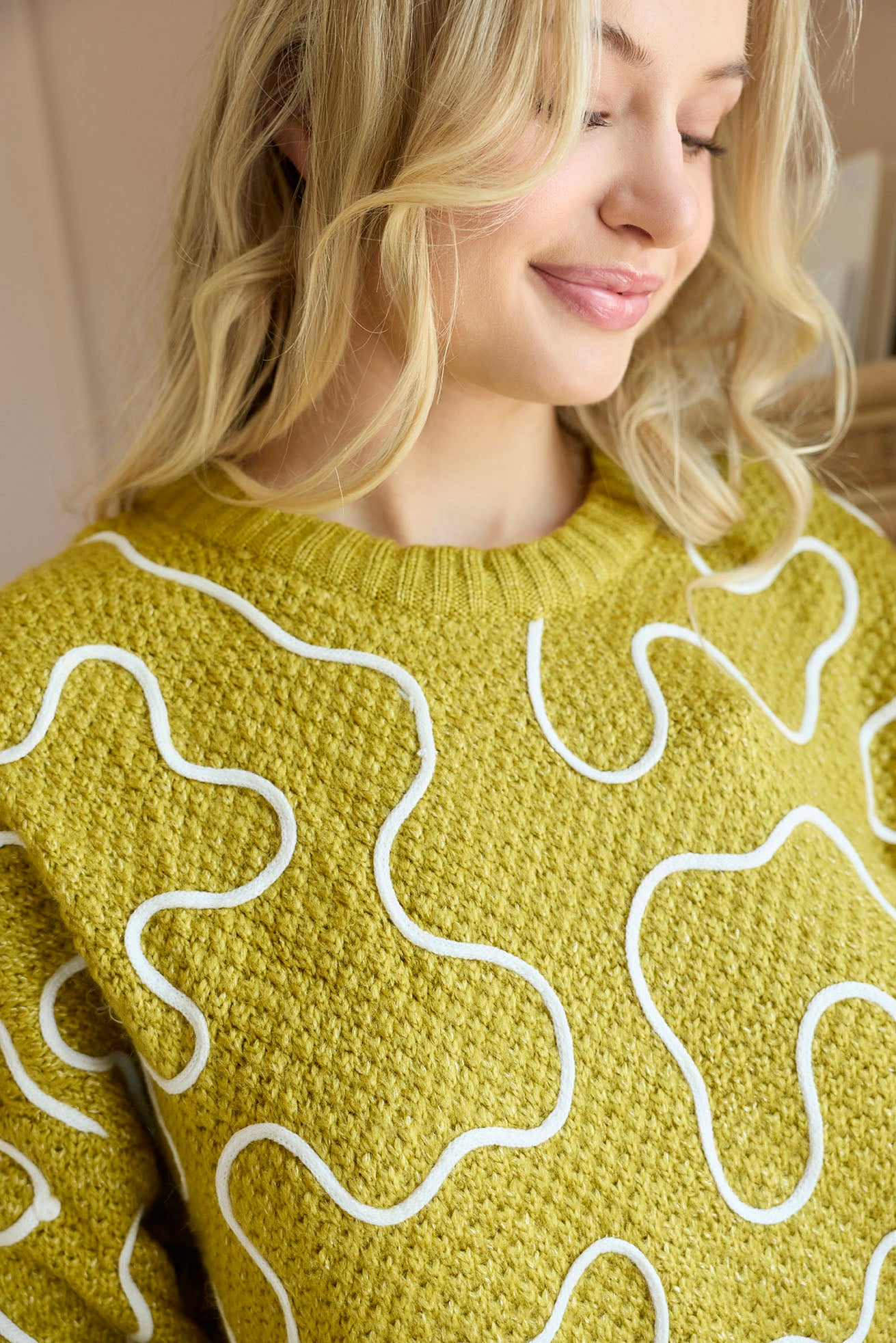 Twist of West Knitted Sweater in Yellow