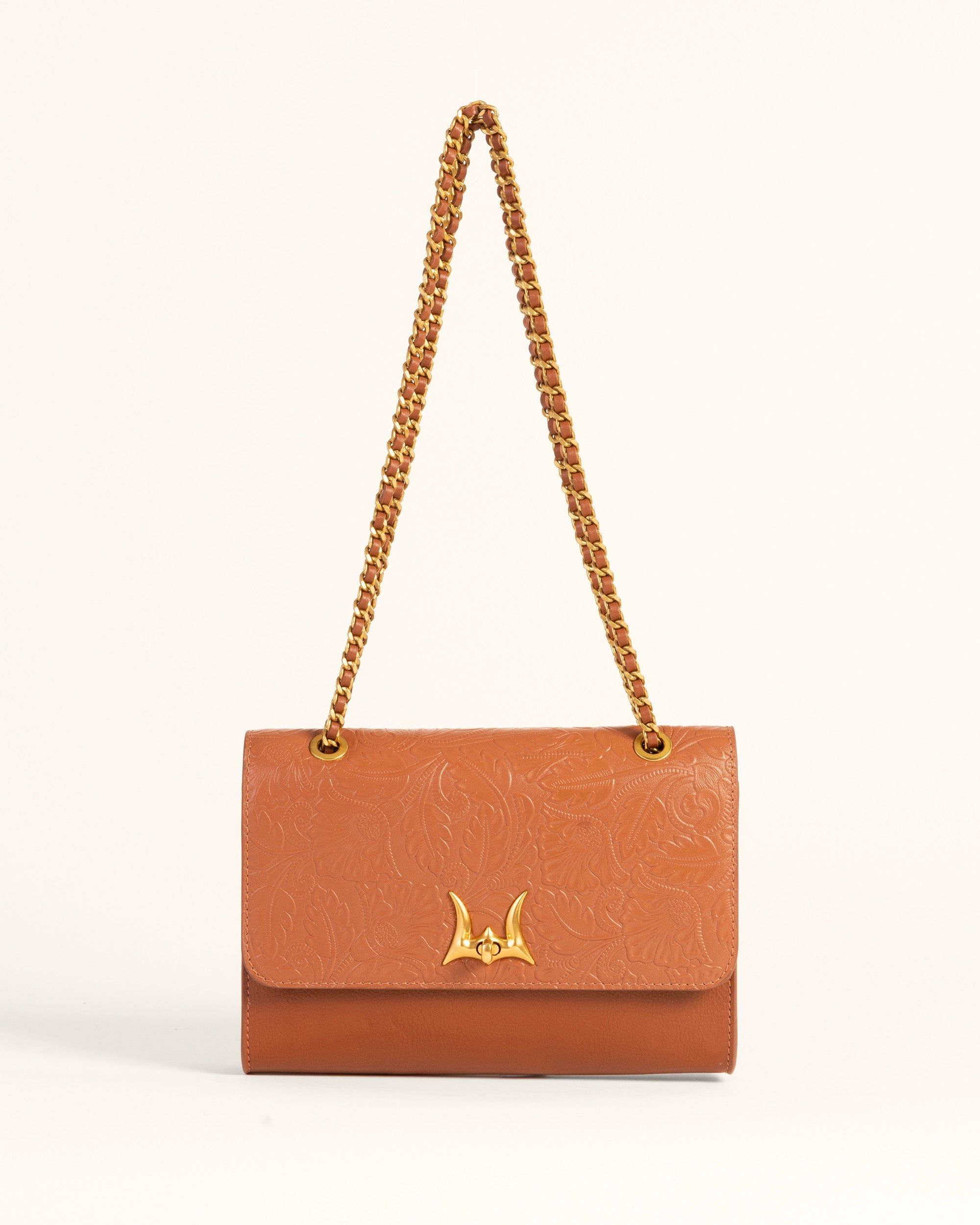 Loyal West Savi Small Embossed Leather Bag - Amber Glow