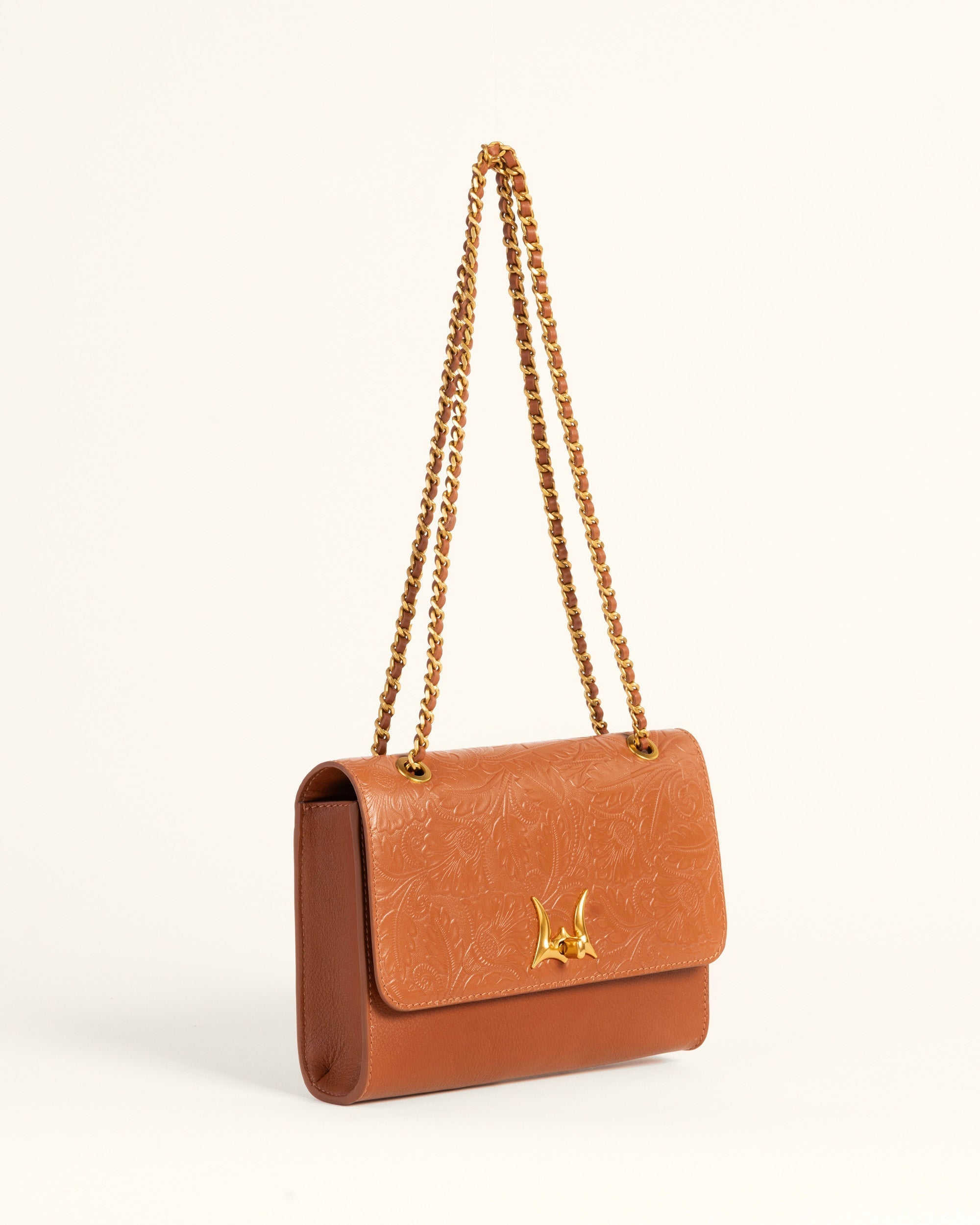 Loyal West Savi Small Embossed Leather Bag - Amber Glow