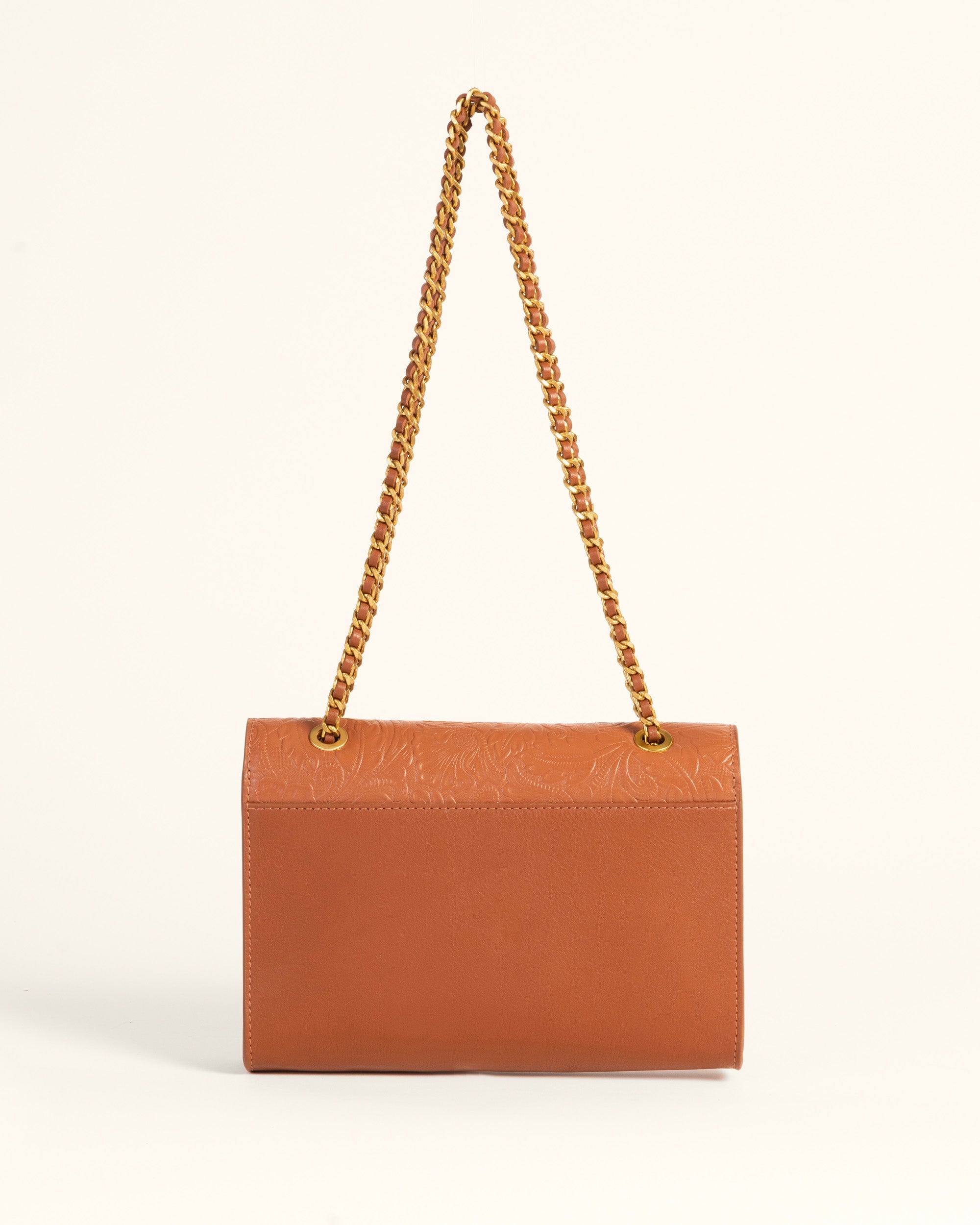 Loyal West Savi Small Embossed Leather Bag - Amber Glow