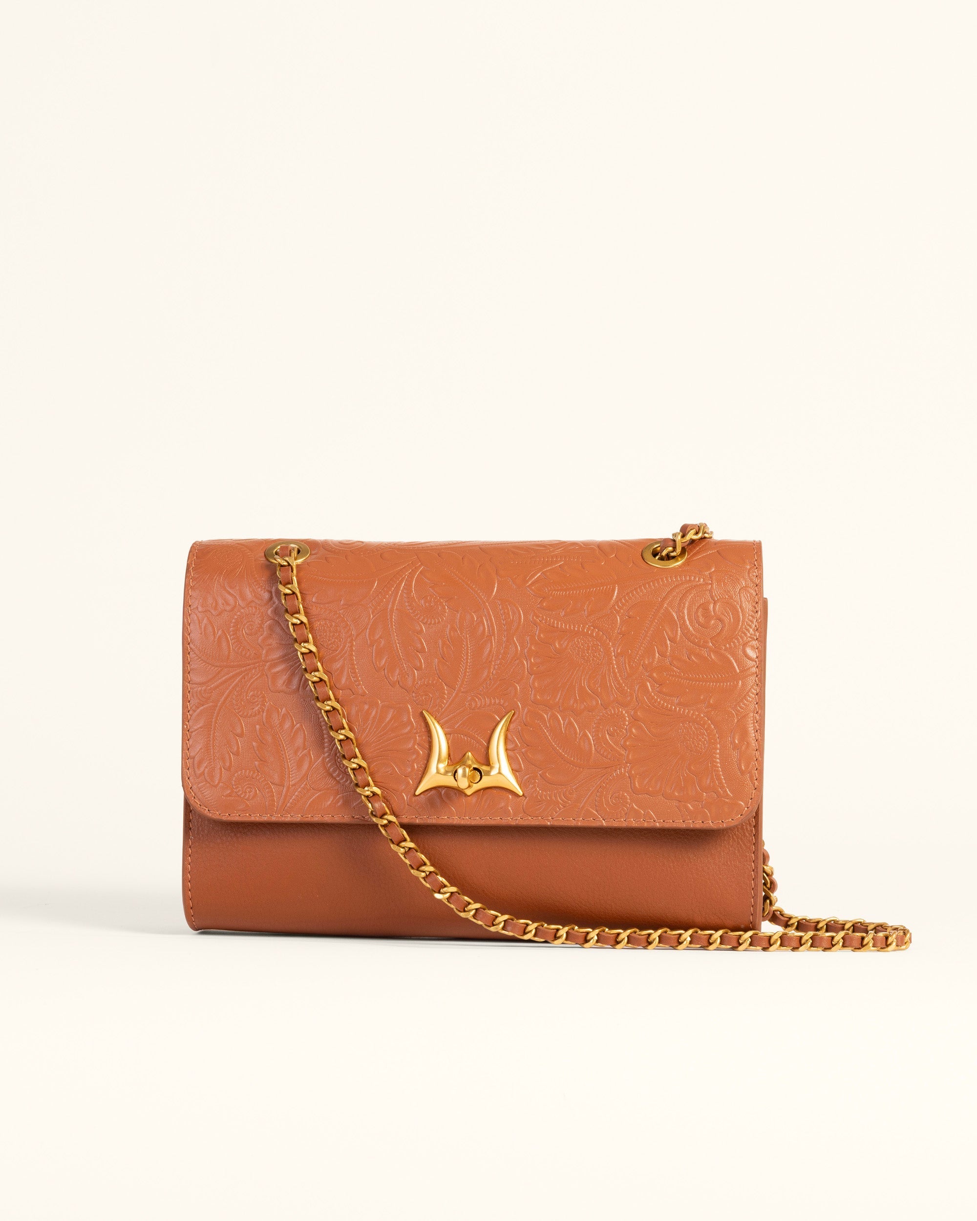 Loyal West Savi Small Embossed Leather Bag - Amber Glow