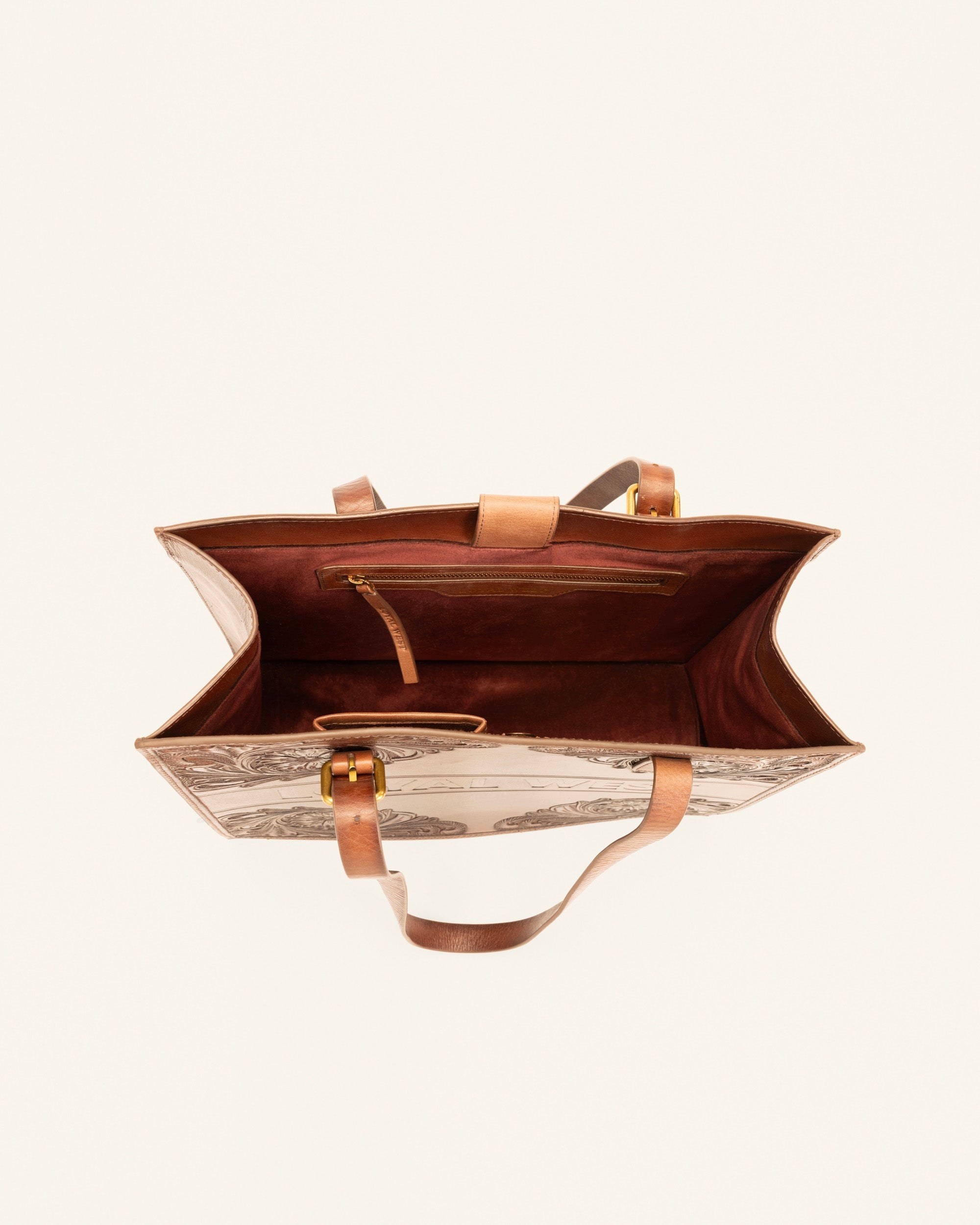 Loyal West Mivva Handtooled Medium Bag - Brunette Leather
