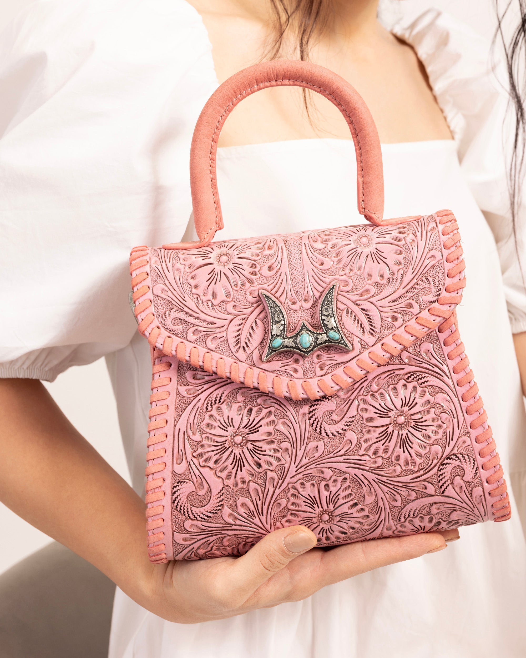 Loyal West Leon Mini Handle Purse - Pink