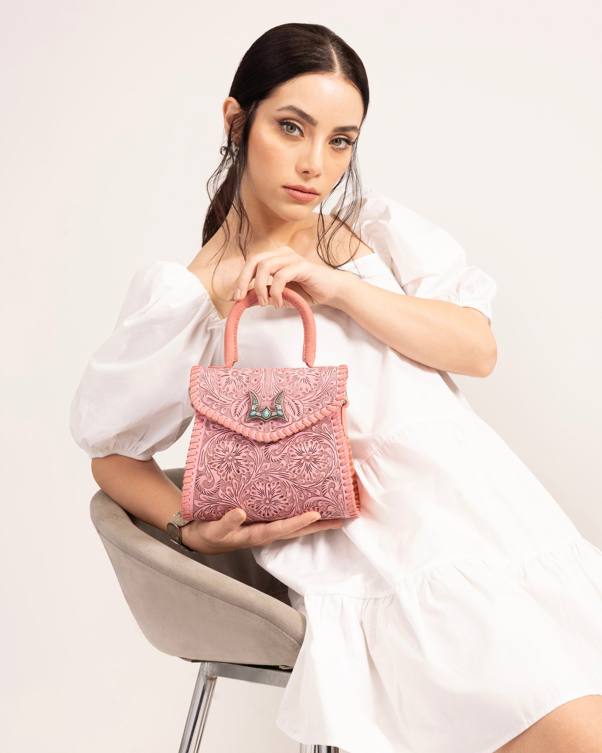 Loyal West Leon Mini Handle Purse - Pink