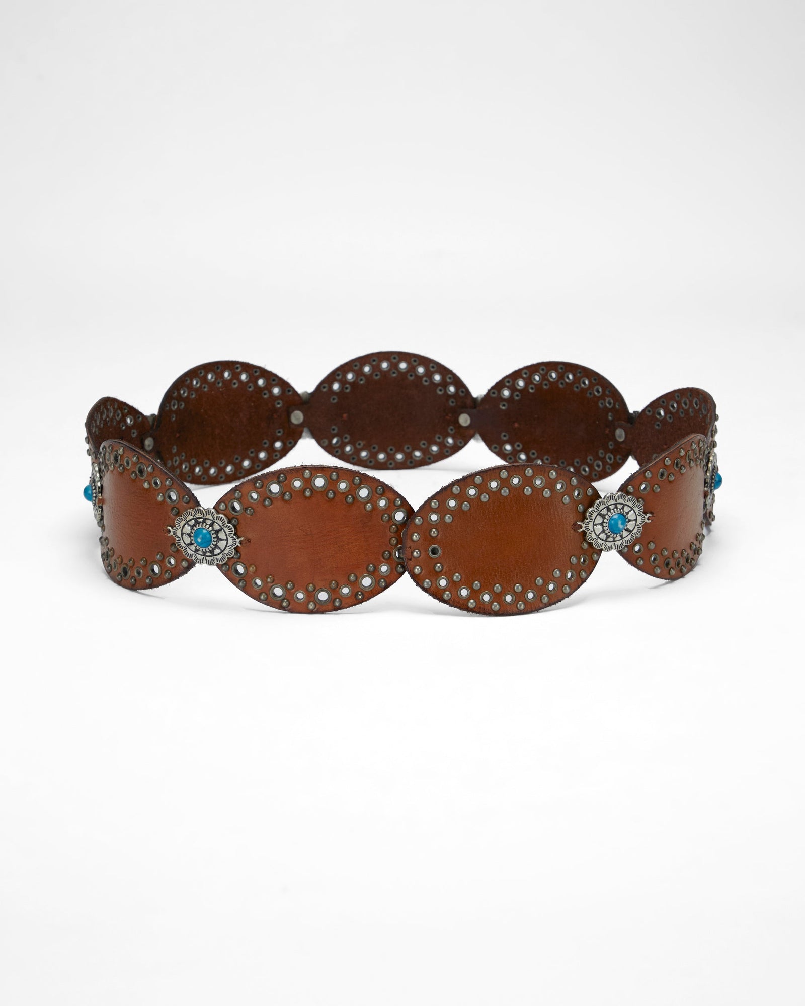 Loyal West Alta Buena Leather Belt In Calfskin-Dark Brown