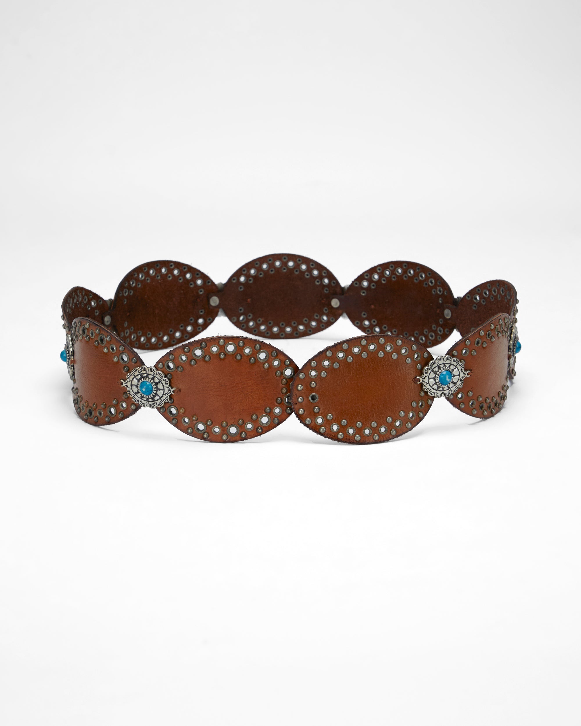 Loyal West Alta Buena Leather Belt In Calfskin-Dark Brown