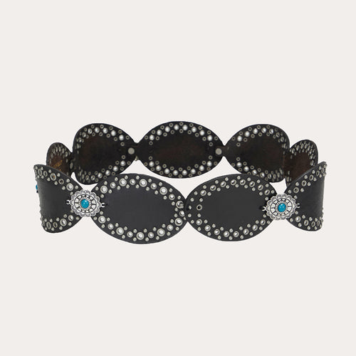 Alta Buena Leather Belt In Calfskin-Black