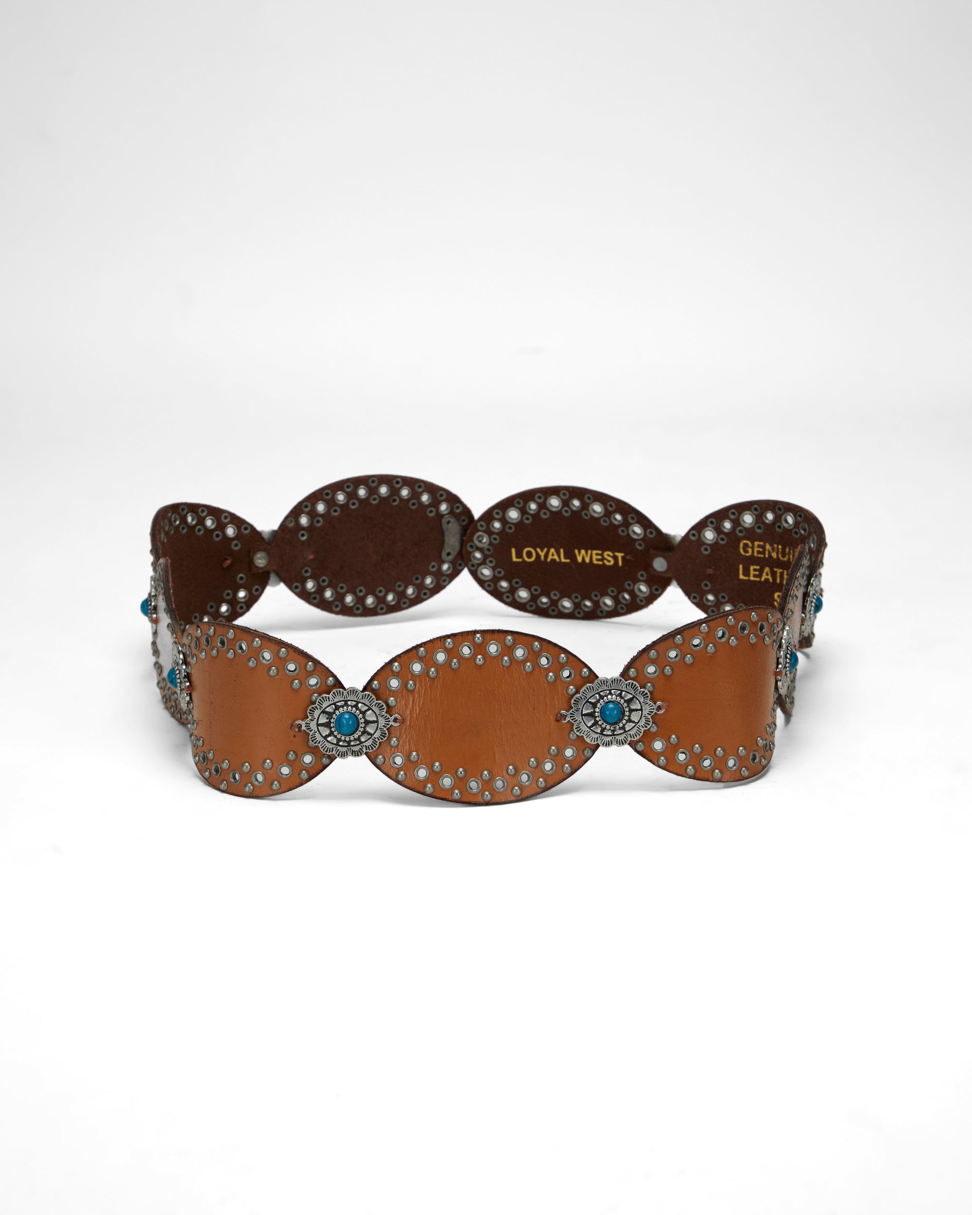 Loyal West Alta Buena Leather Belt In Calfskin-Brown