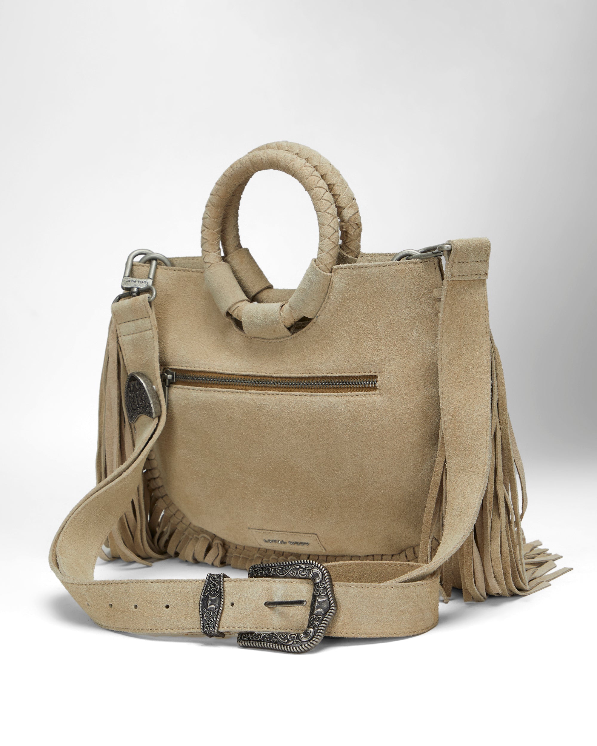 Loyal West Sedona Tassle Bag In Suede Leather