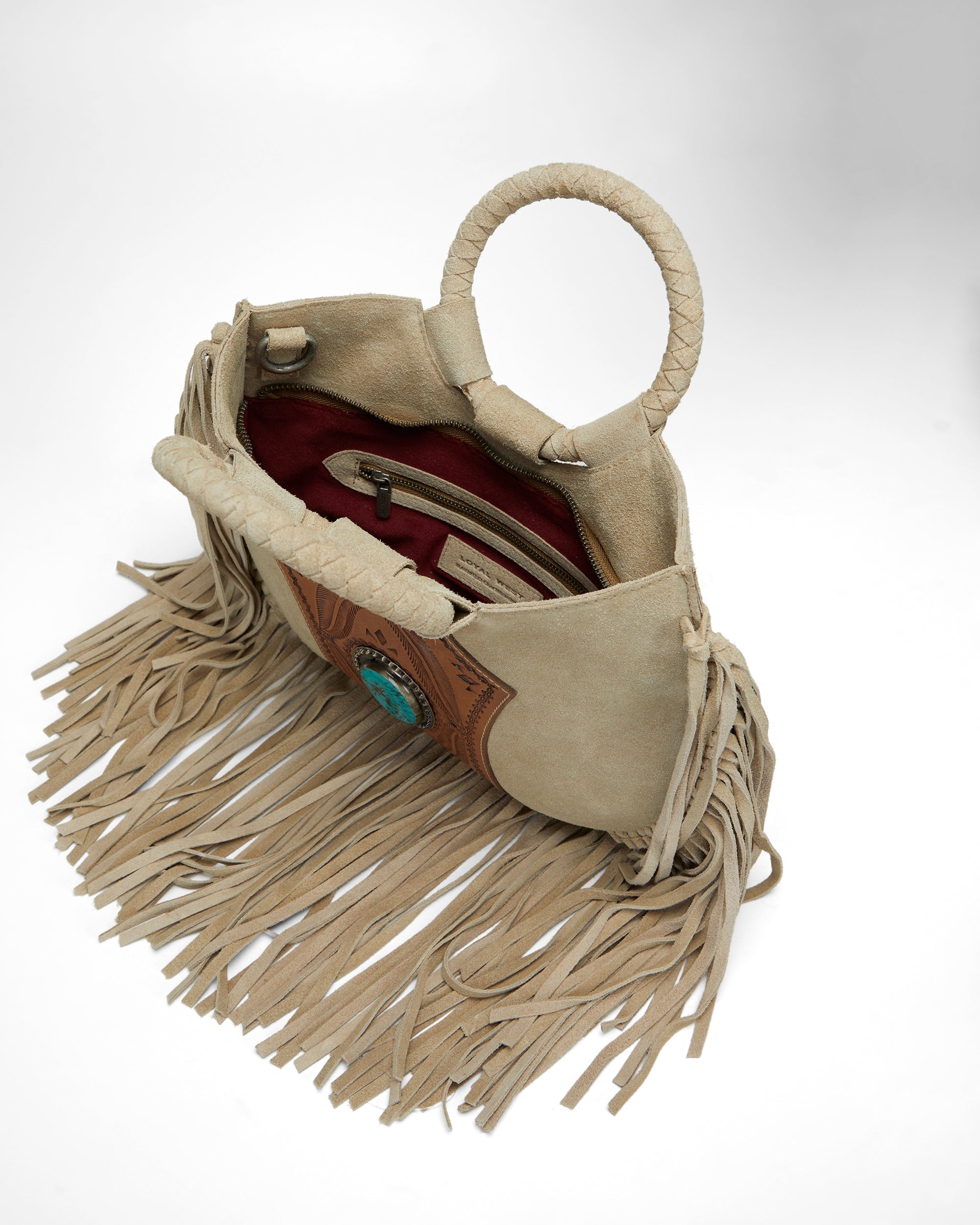 Loyal West Sedona Tassle Bag In Suede Leather