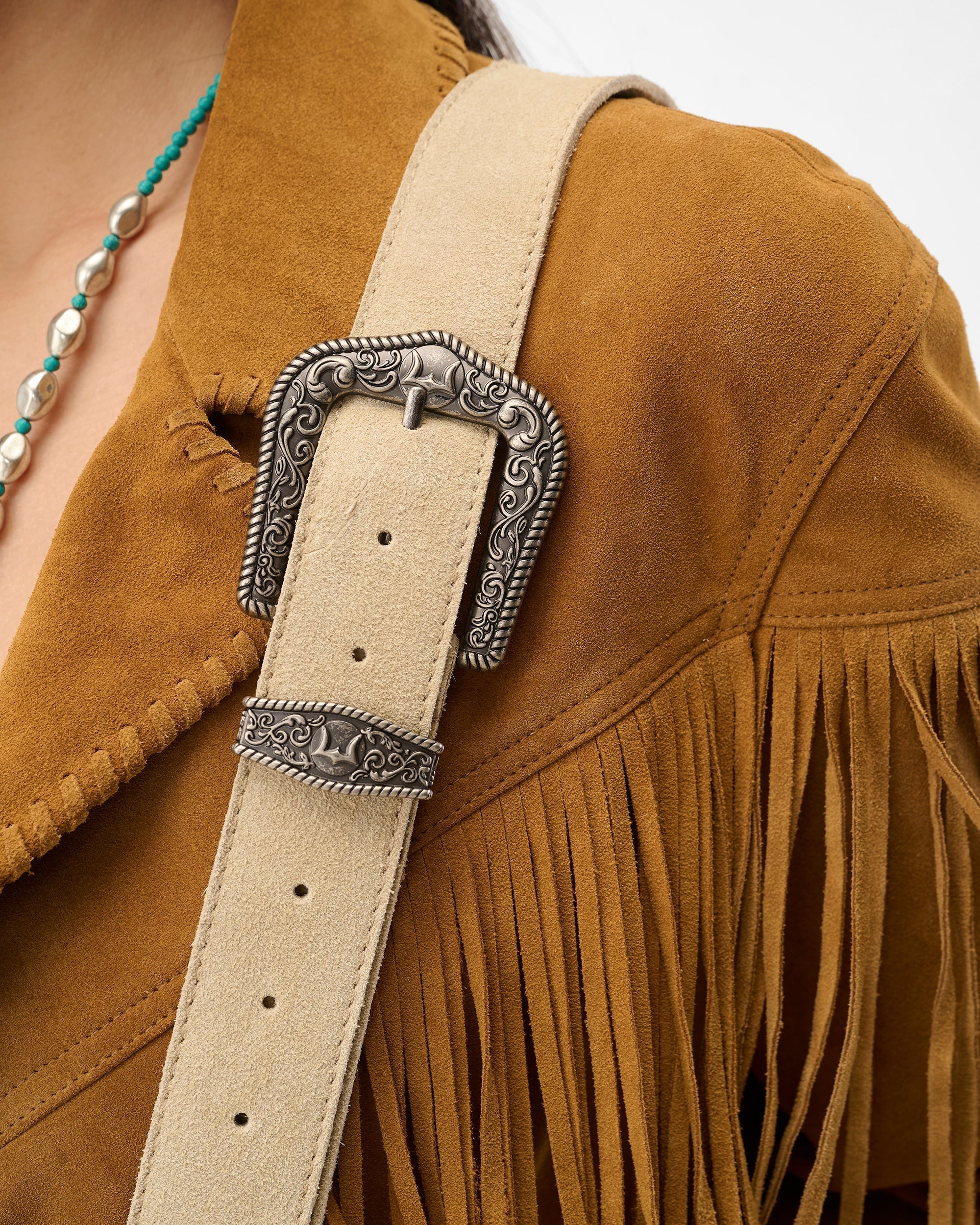 Loyal West Sedona Tassle Bag In Suede Leather