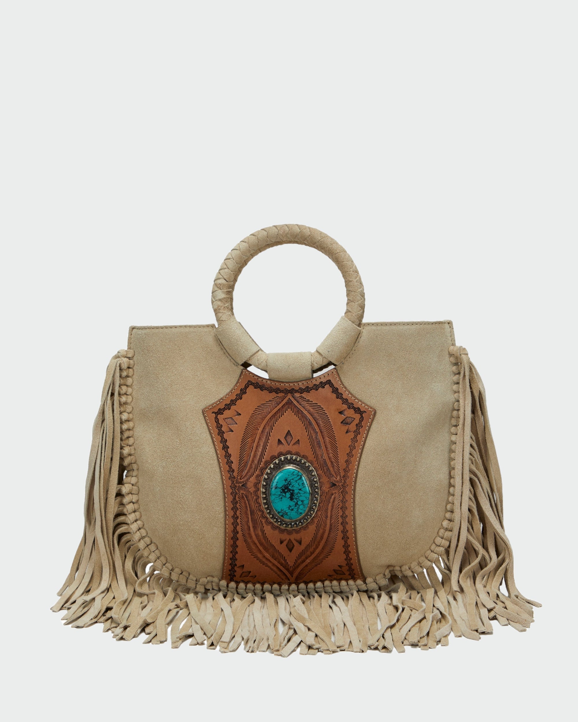 Loyal West Sedona Tassle Bag In Suede Leather