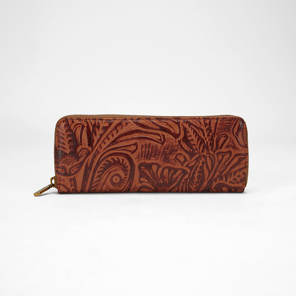 Loyal West Ranch Road Jewelerycase In Hand Finished Embossed Leather - Brown