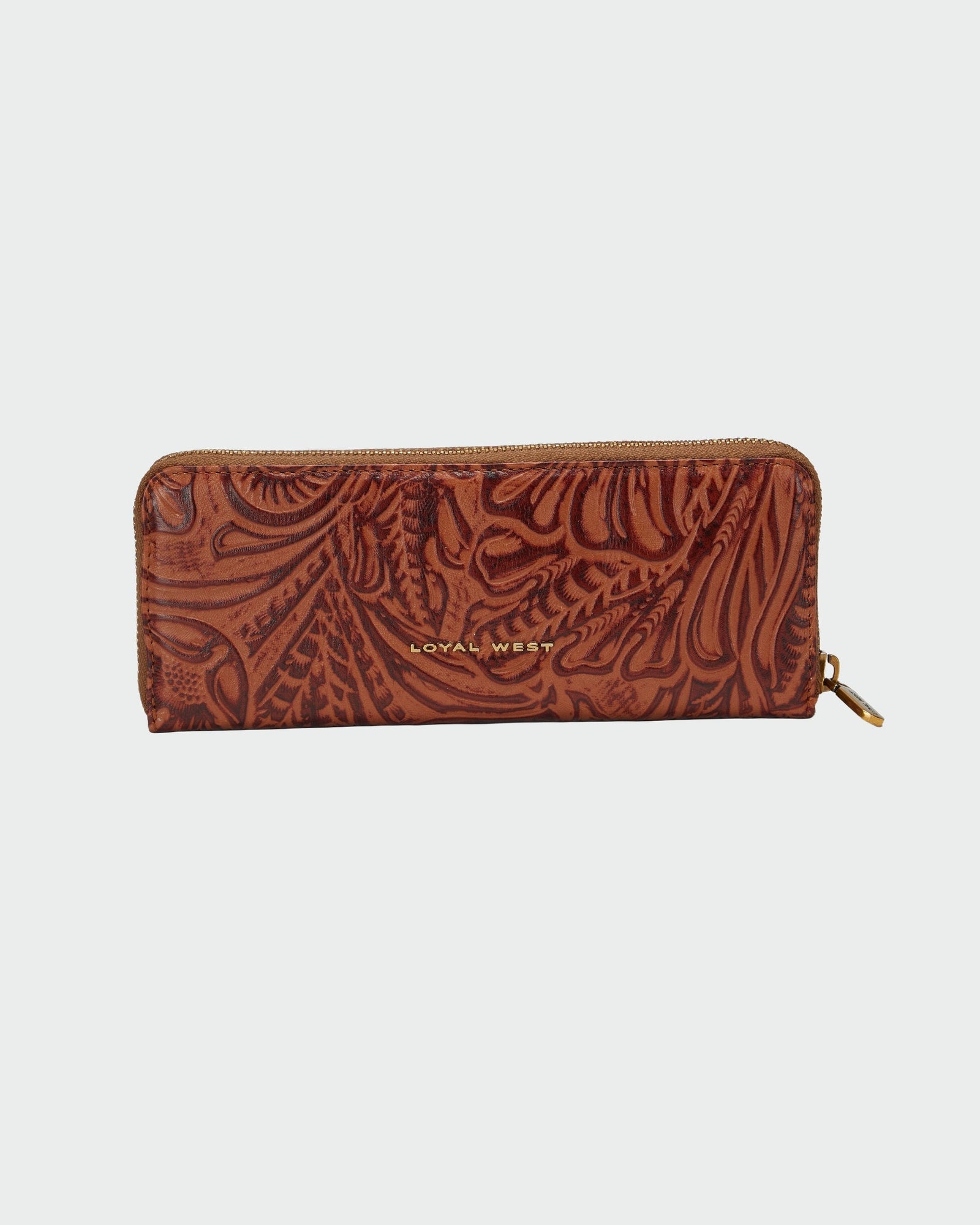 Loyal West Ranch Road Jewelerycase In Hand Finished Embossed Leather - Brown