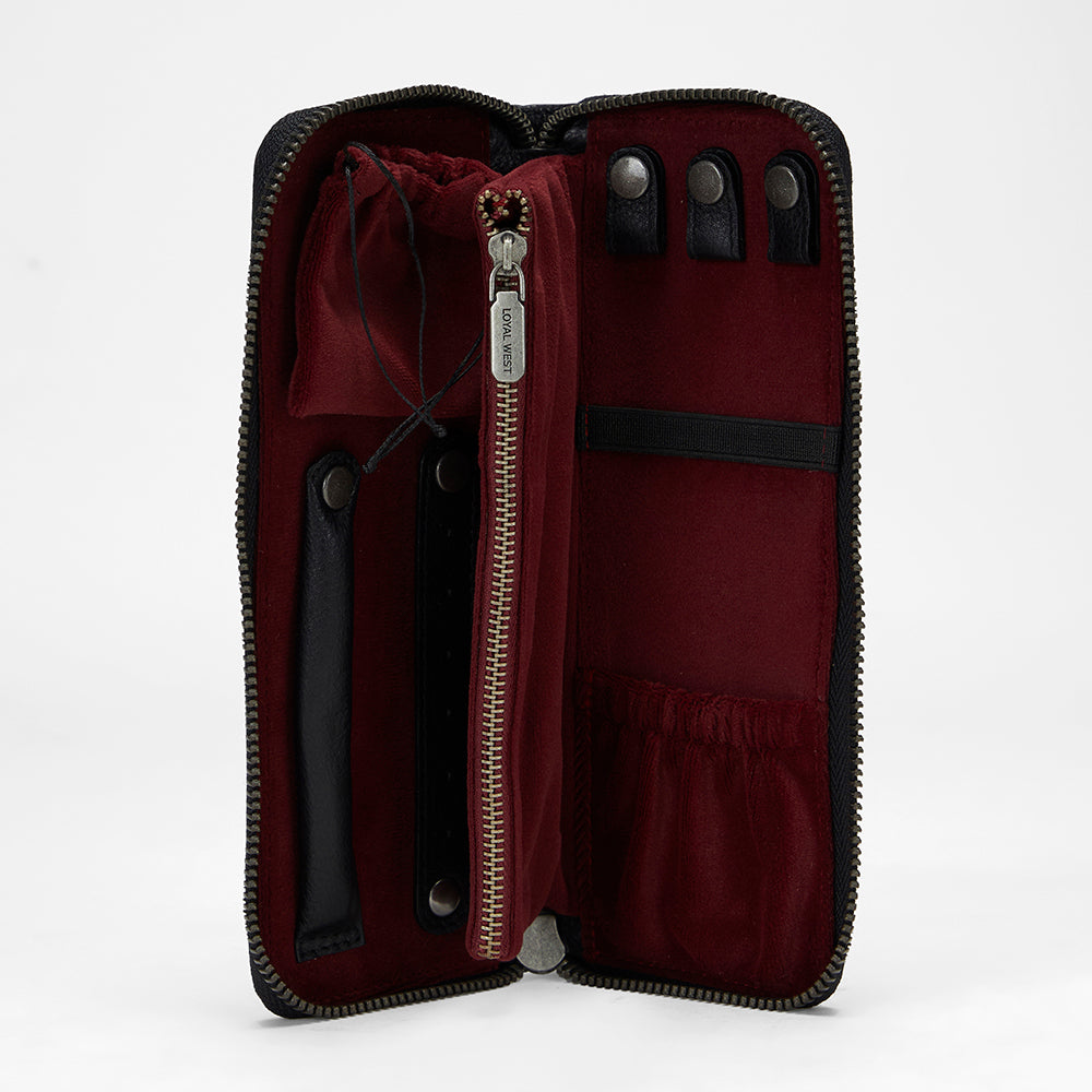 Loyal West Ranch Road Jewelerycase In Calf Leather - Black