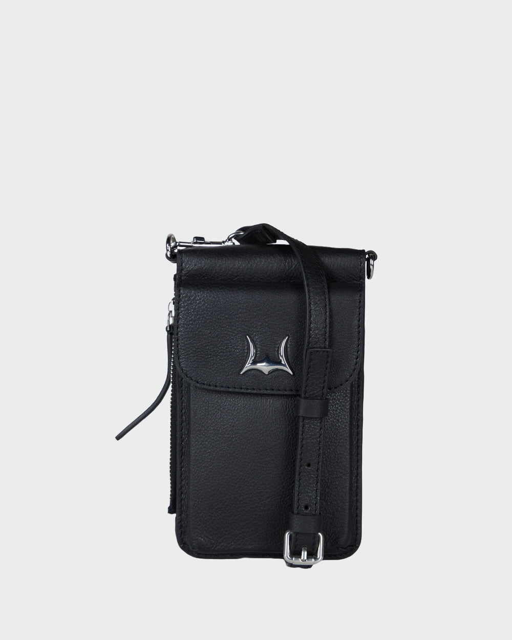Loyal West Shell Phone Bag  In Hand Finished Embossed Leather - Brown