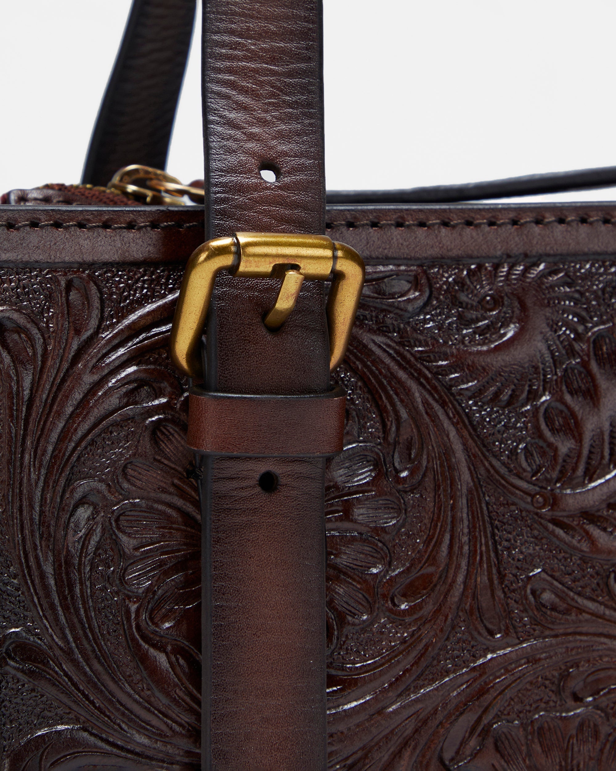 Loyal West Mivva Handtooled Mini Bag - Brunette Leather