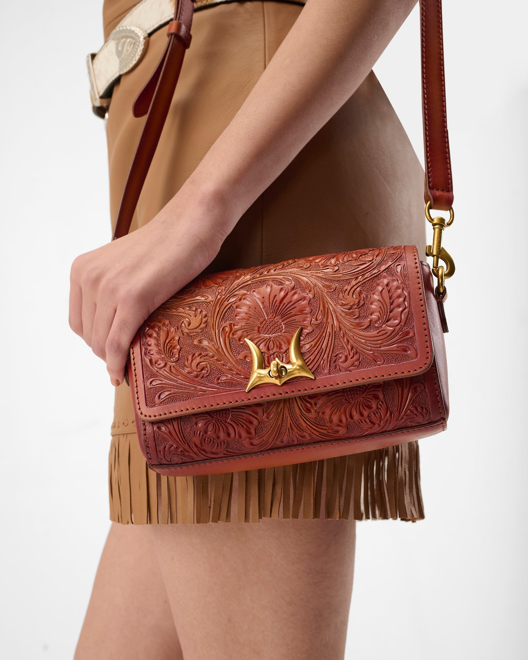 Loyal West Savi Mini Bag In  Handtooled Leather