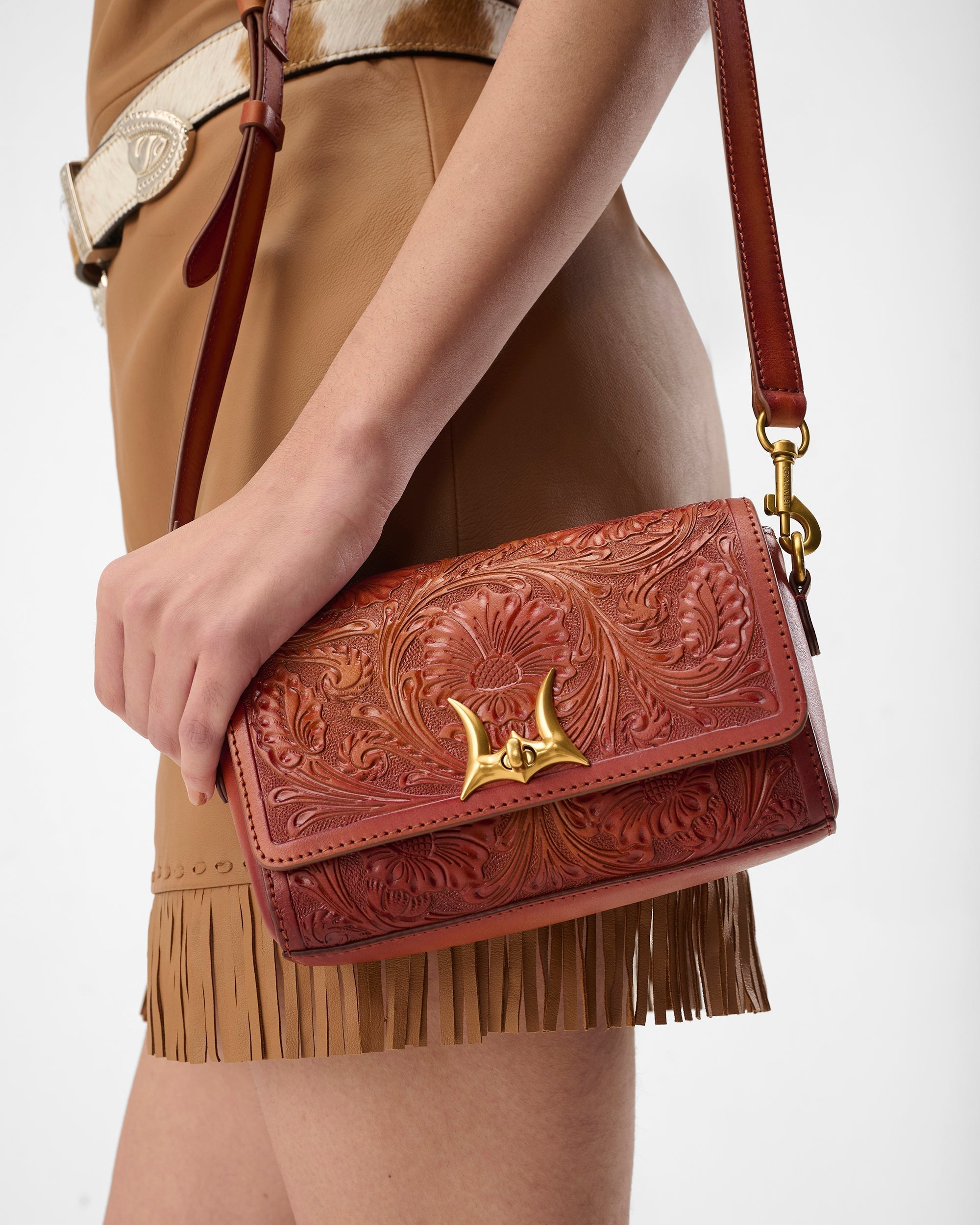 Loyal West Savi Mini Bag In  Handtooled Leather