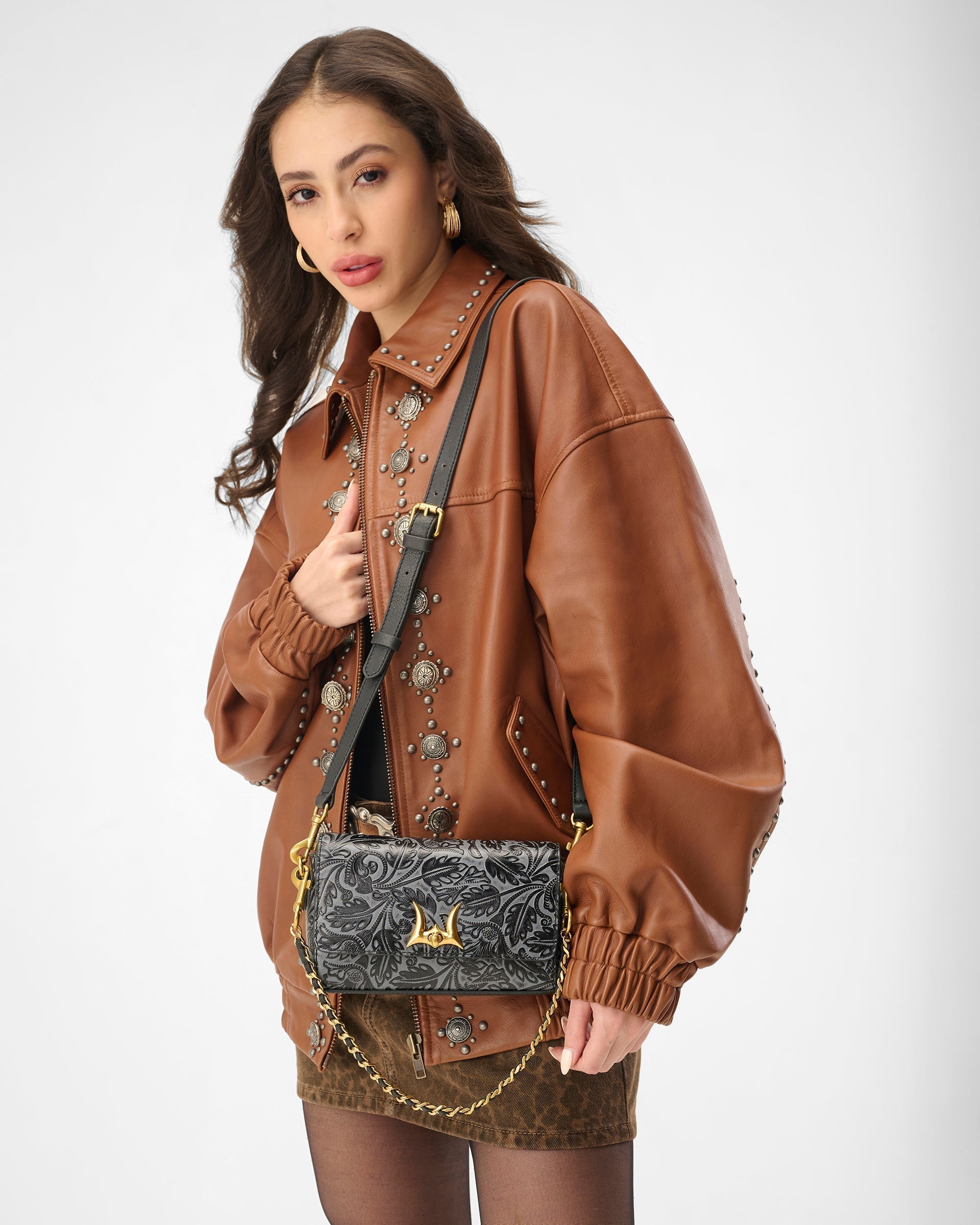 Loyal West Savi Mini Bag In  Calf Leather - Black