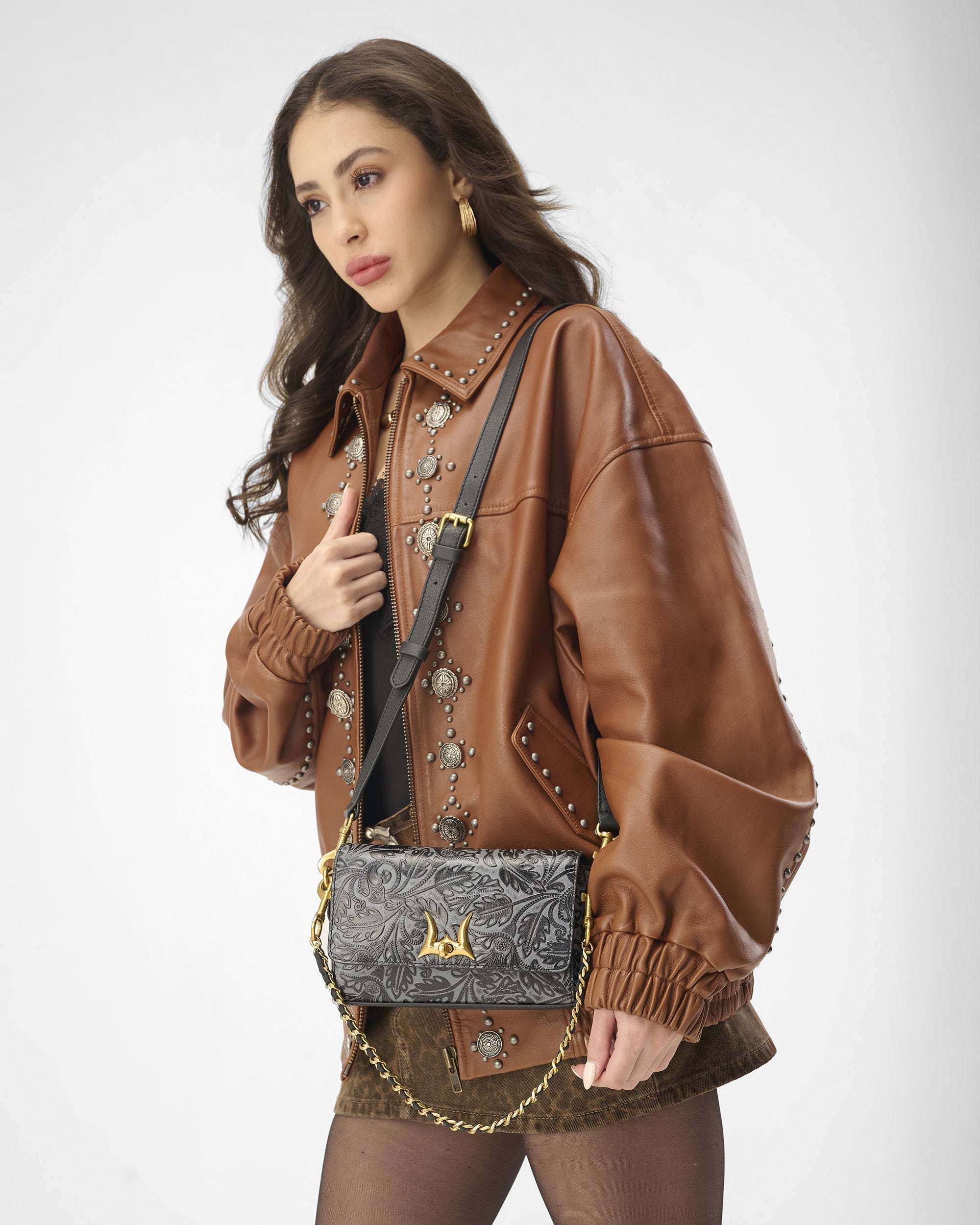 Loyal West Savi Mini Bag In  Calf Leather - Black