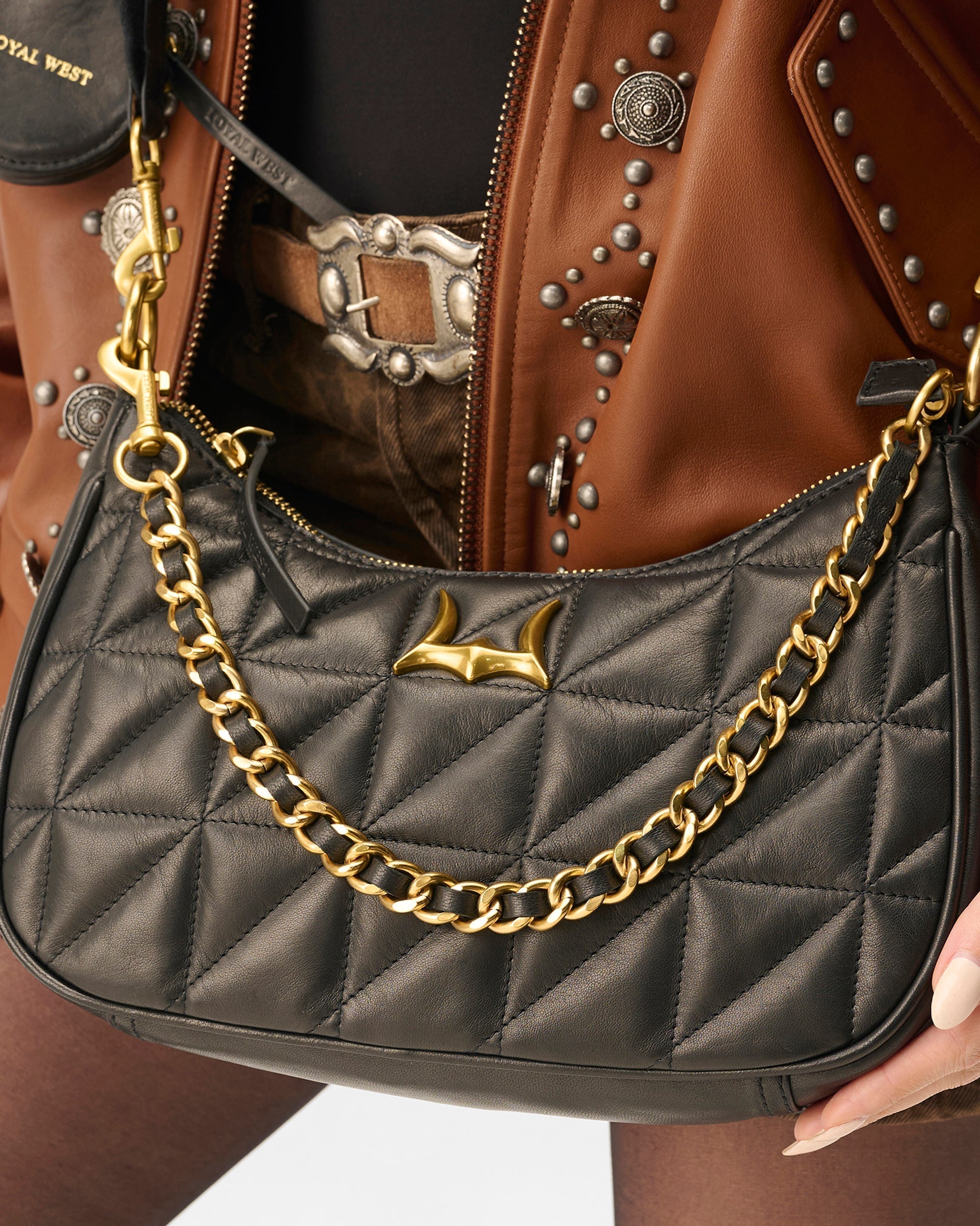 Loyal West Joe Quilted Nappa Leather Bag-Black