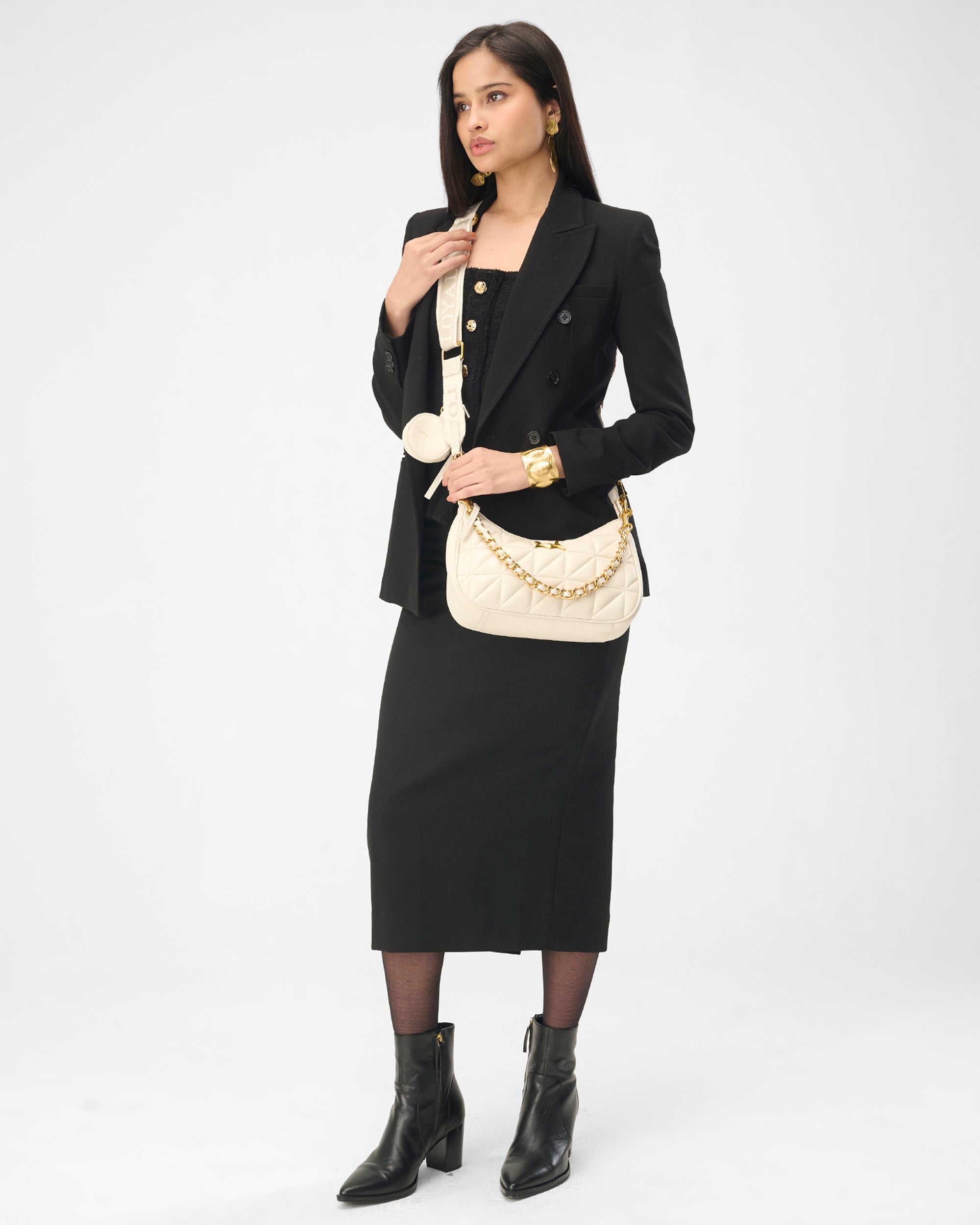 Loyal West Joe Quilted Nappa Leather Bag-White