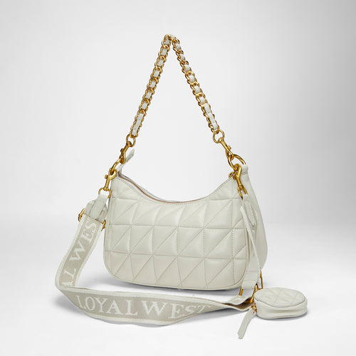 Loyal West Joe Quilted Nappa Leather Bag-White