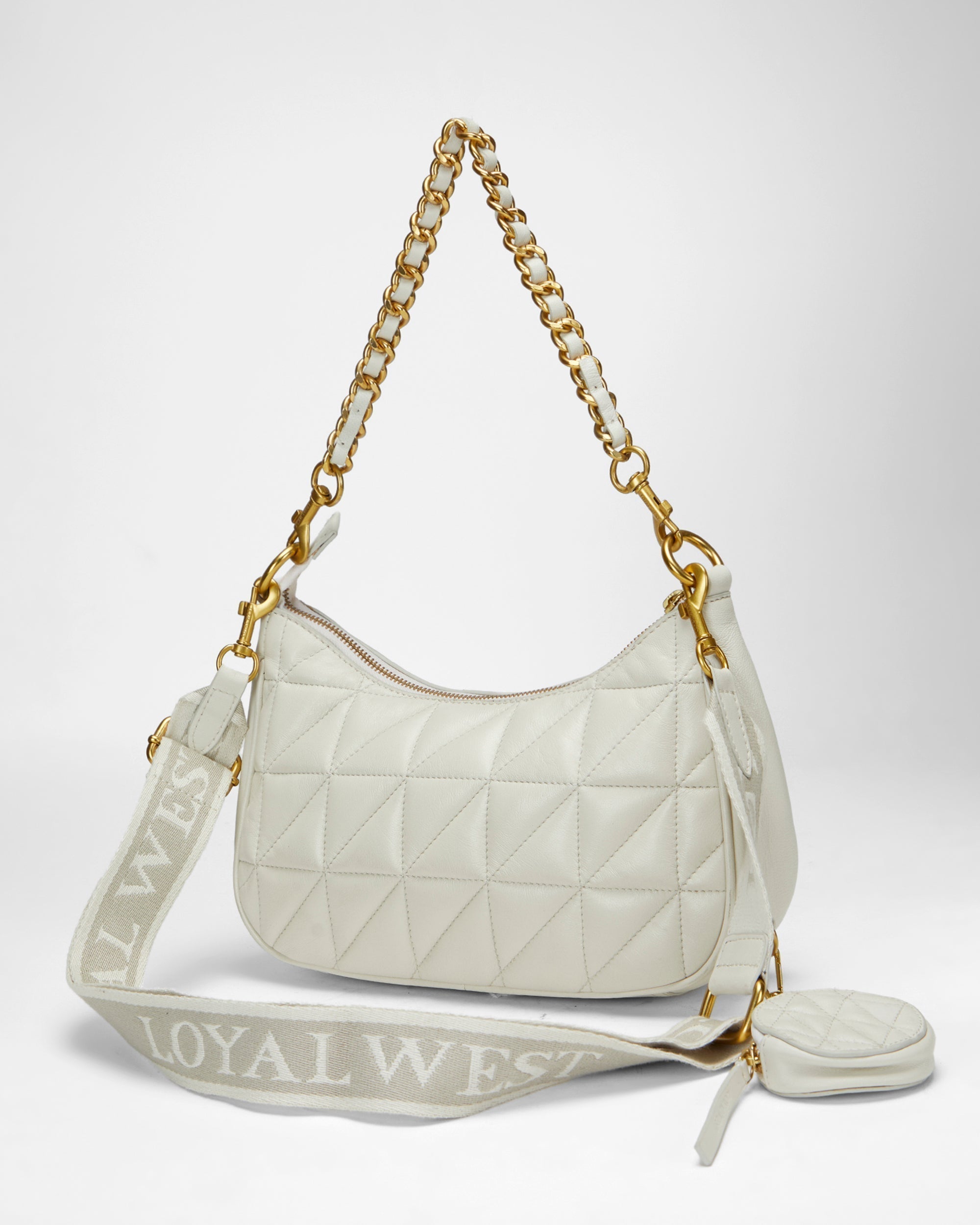 Loyal West Joe Quilted Nappa Leather Bag-White