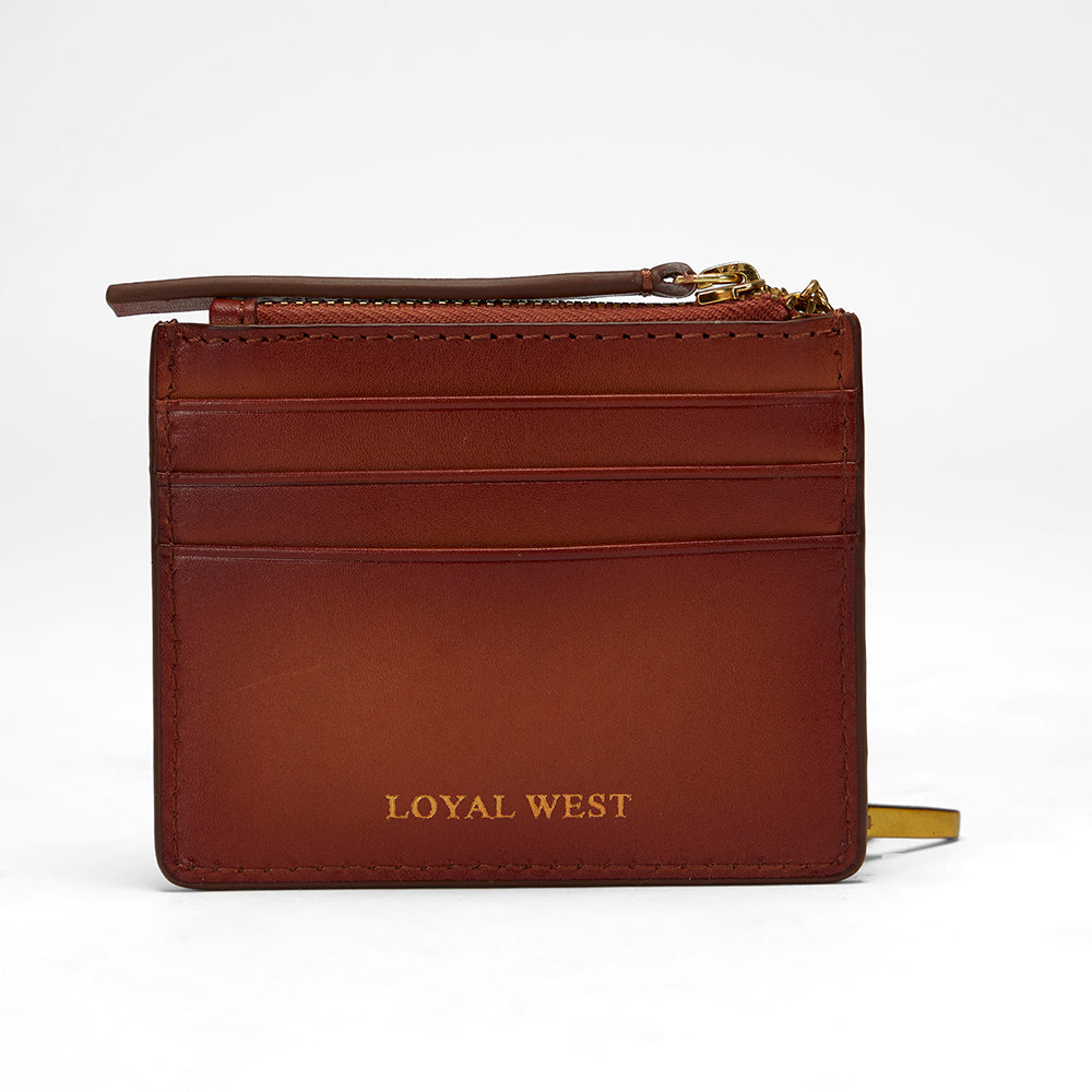 Loyal West Sophia Credit Card Holder In Handtooled Leather