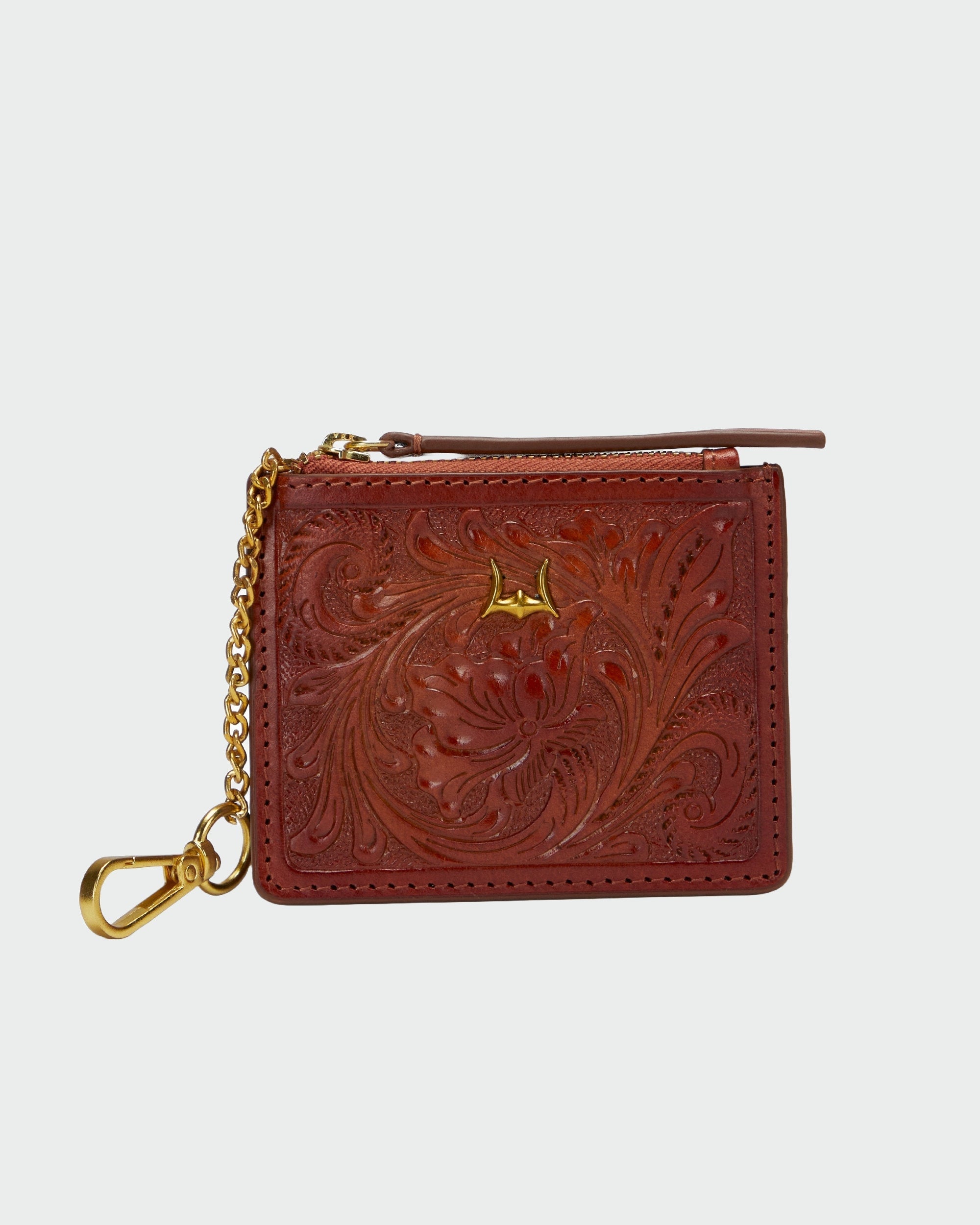 Loyal West Sophia Credit Card Holder In Handtooled Leather
