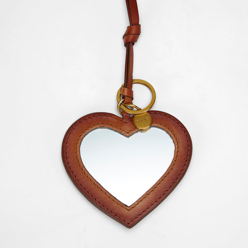 Loyal West Heart Shape Bag Charm In Handtooled Leather