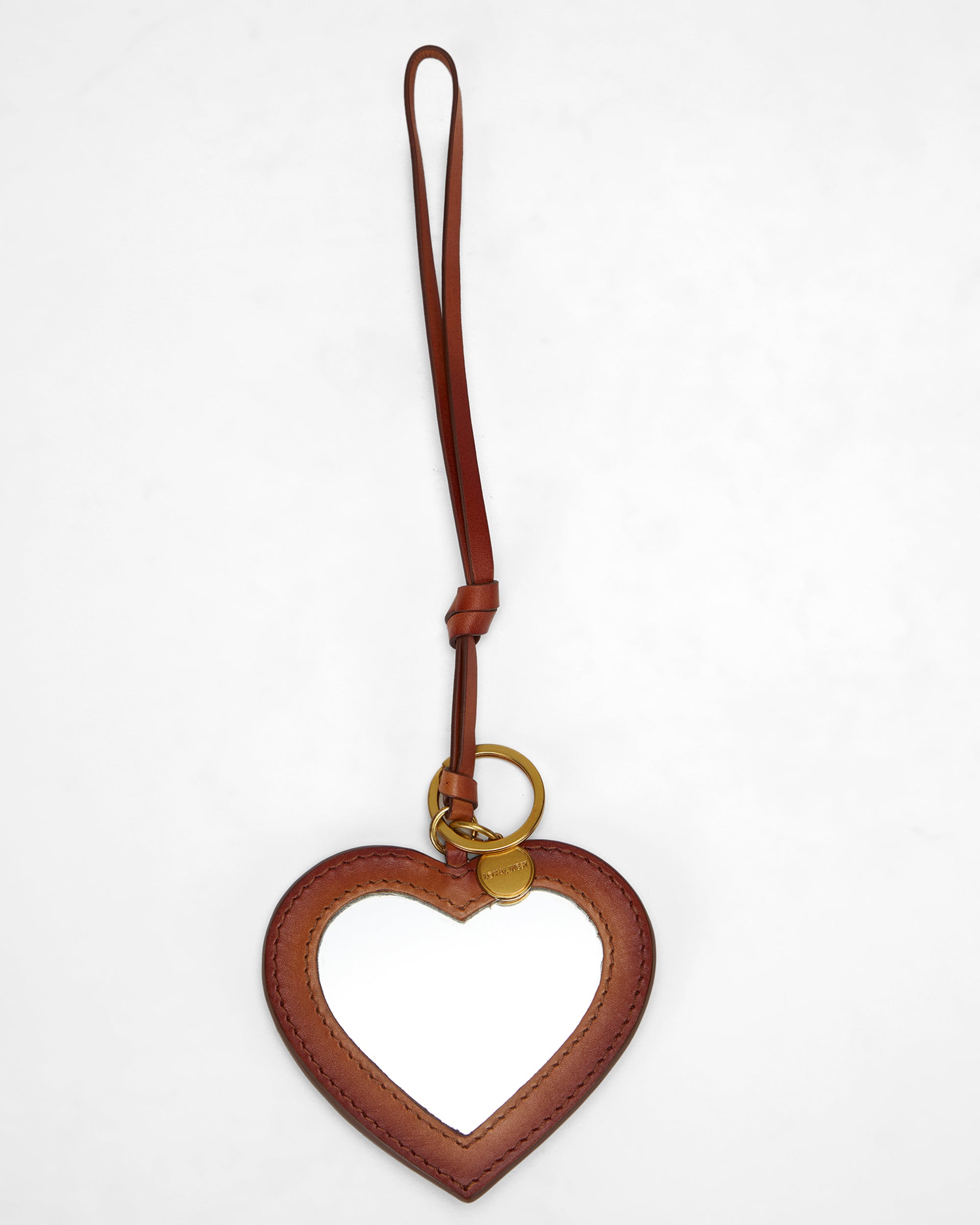 Loyal West Heart Shape Bag Charm In Handtooled Leather