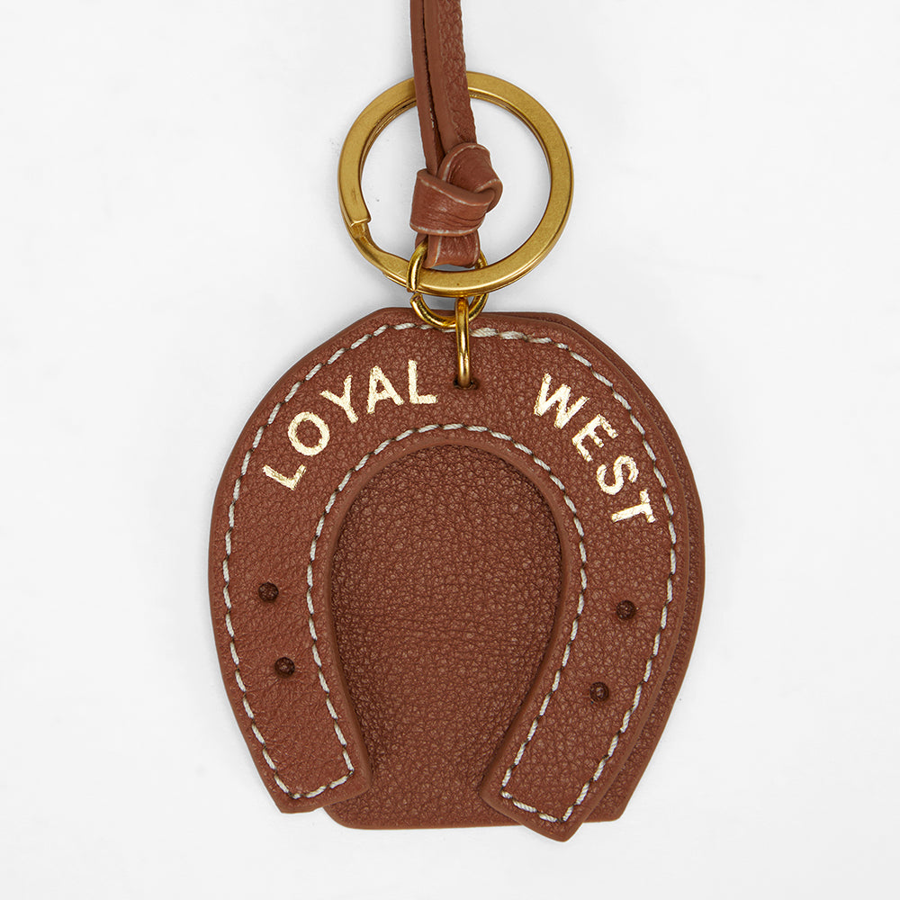 Loyal West Horse Shoe Bag Charm In Calf Leather - Tan