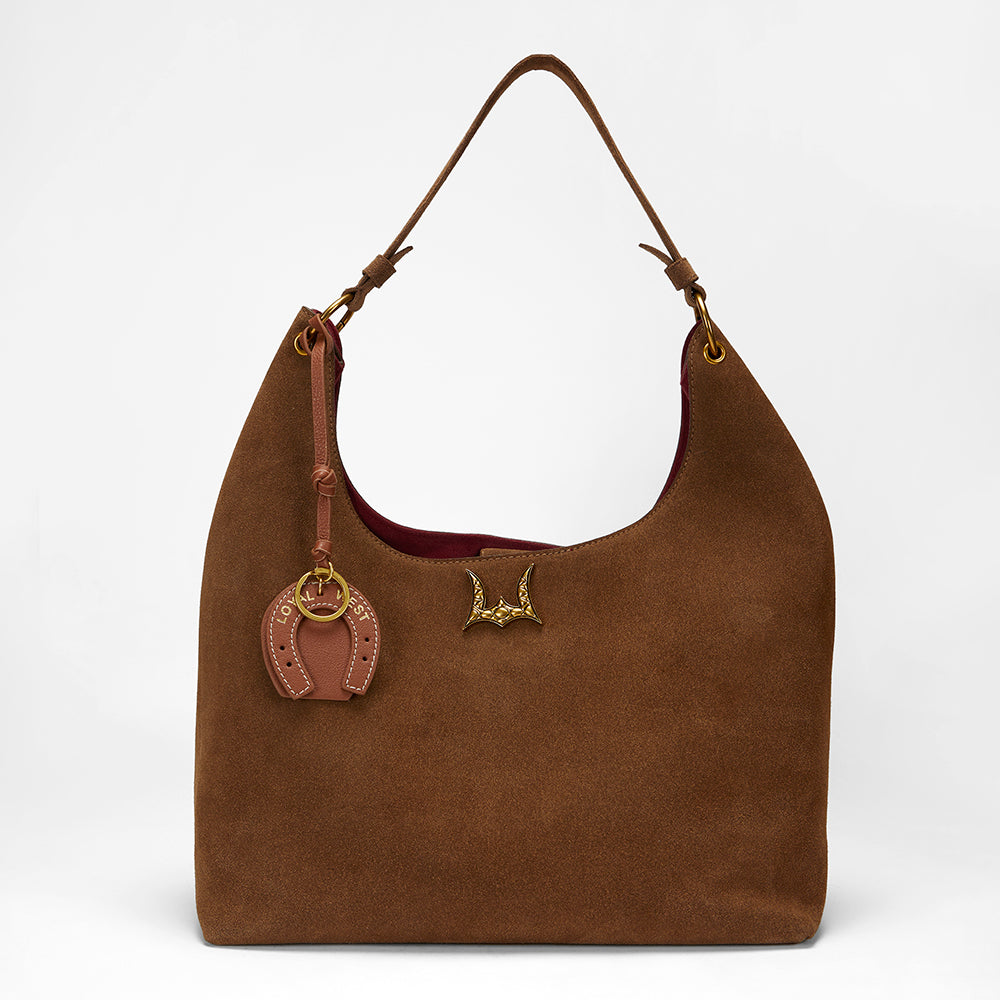 Loyal West Horse Shoe Bag Charm In Calf Leather - Tan