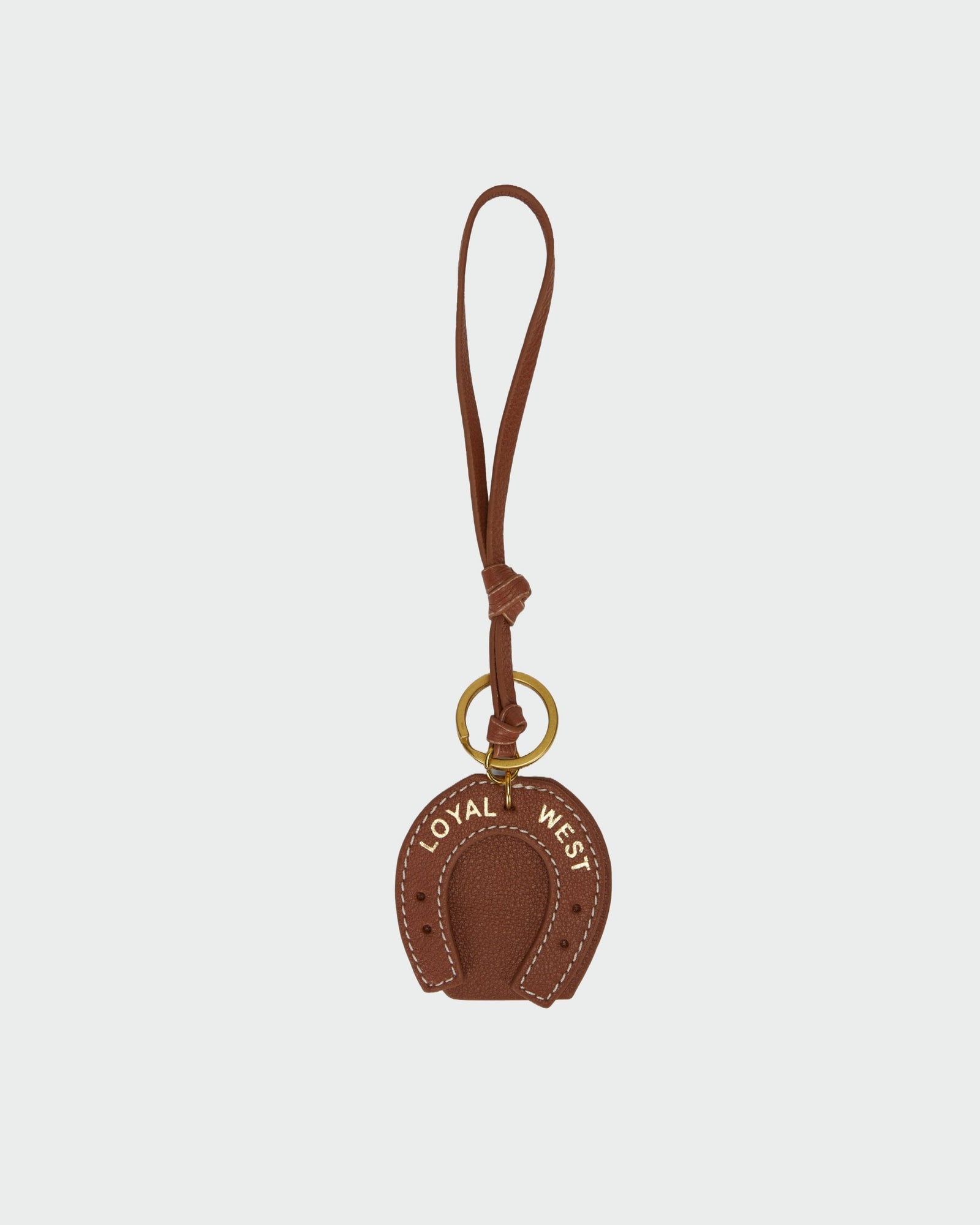 Loyal West Horse Shoe Bag Charm In Calf Leather - Black