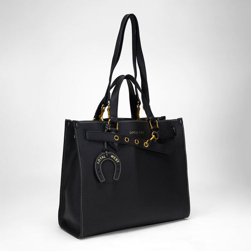 Loyal West Standard Medium Tote Bag In Calfskin - Black