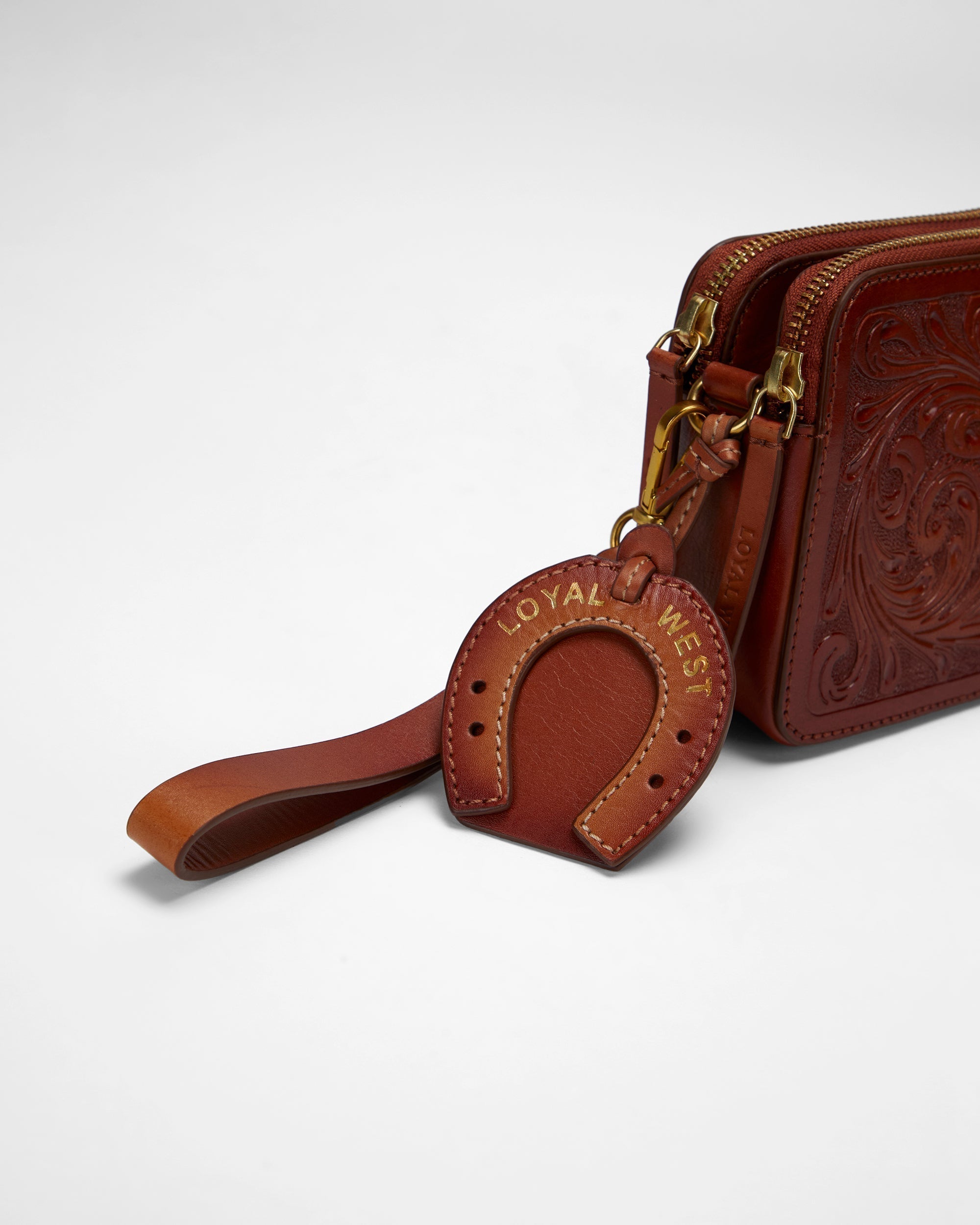 Loyal West Shell Mini Purse In Handtooled Leather