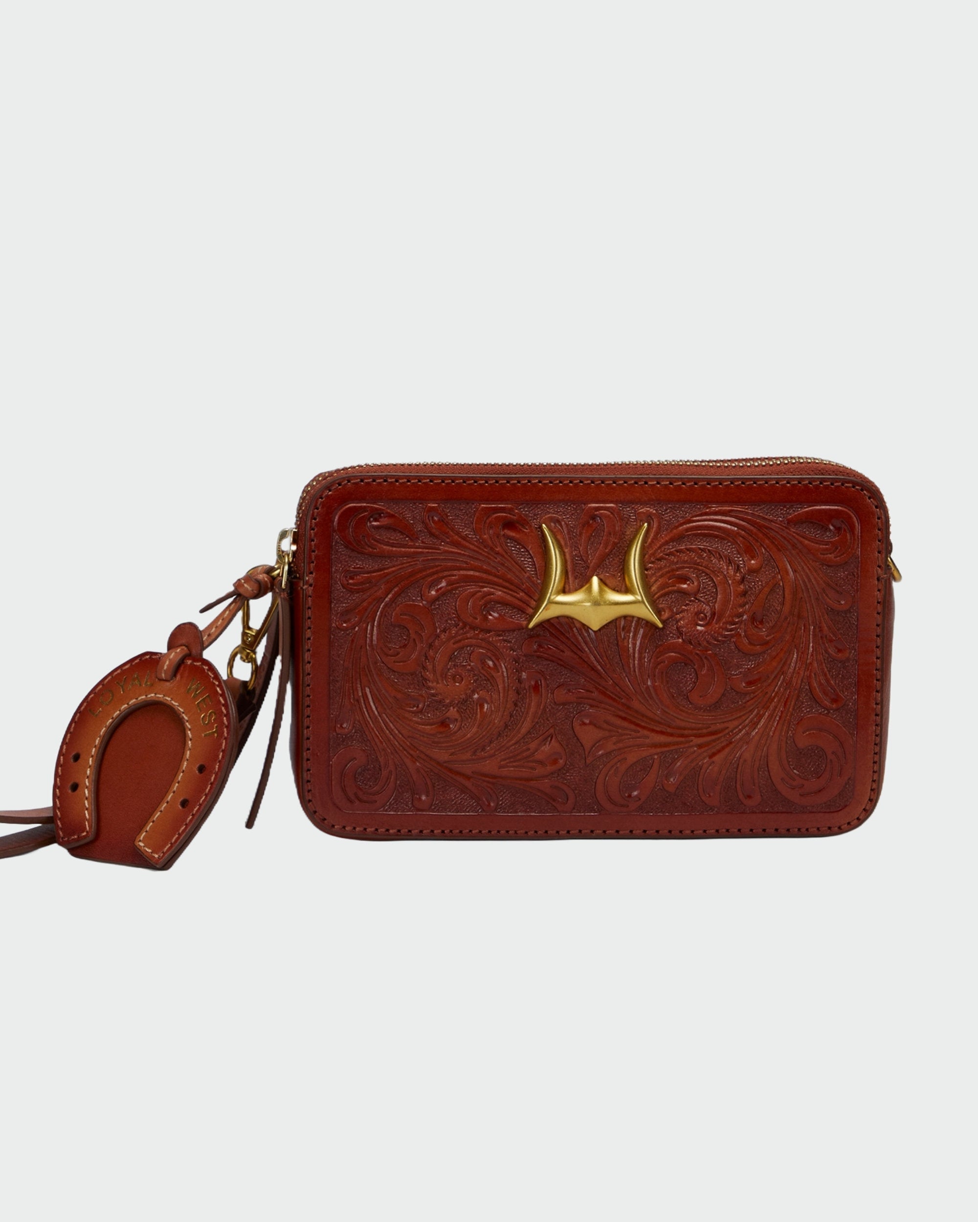 Loyal West Shell Mini Purse In Handtooled Leather